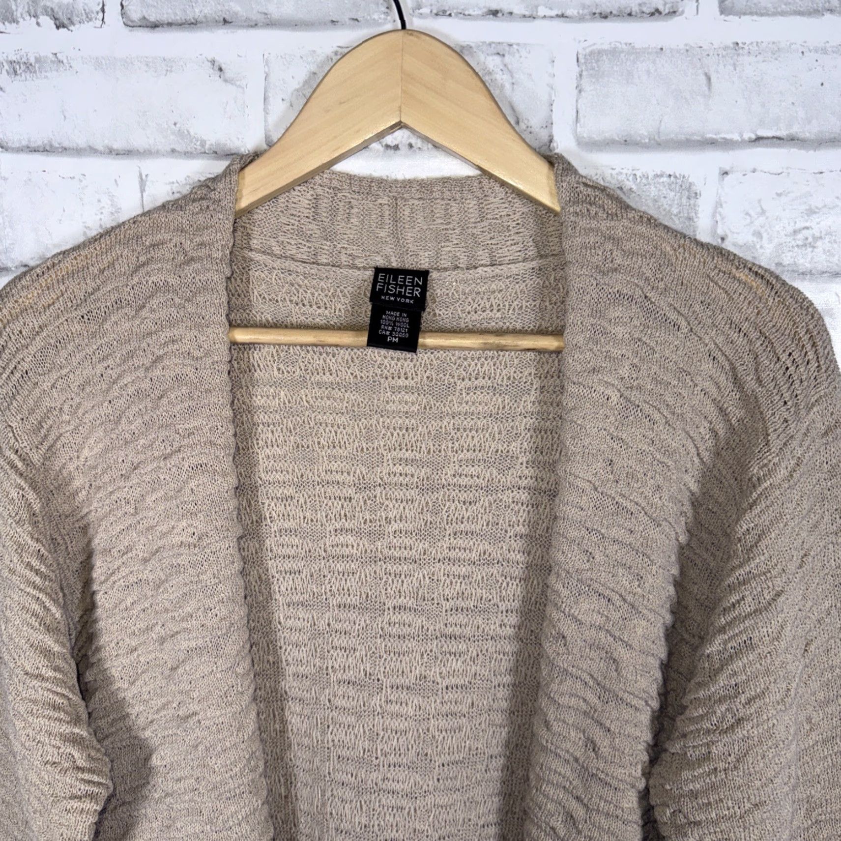 Eileen Fisher VINTAGE Eileen Fisher 100% Wool Open Sweater Womens Size M Cardigan Brown Petite Women Size M / US 6-8 / IT 42-44 - 2 Thumbnail