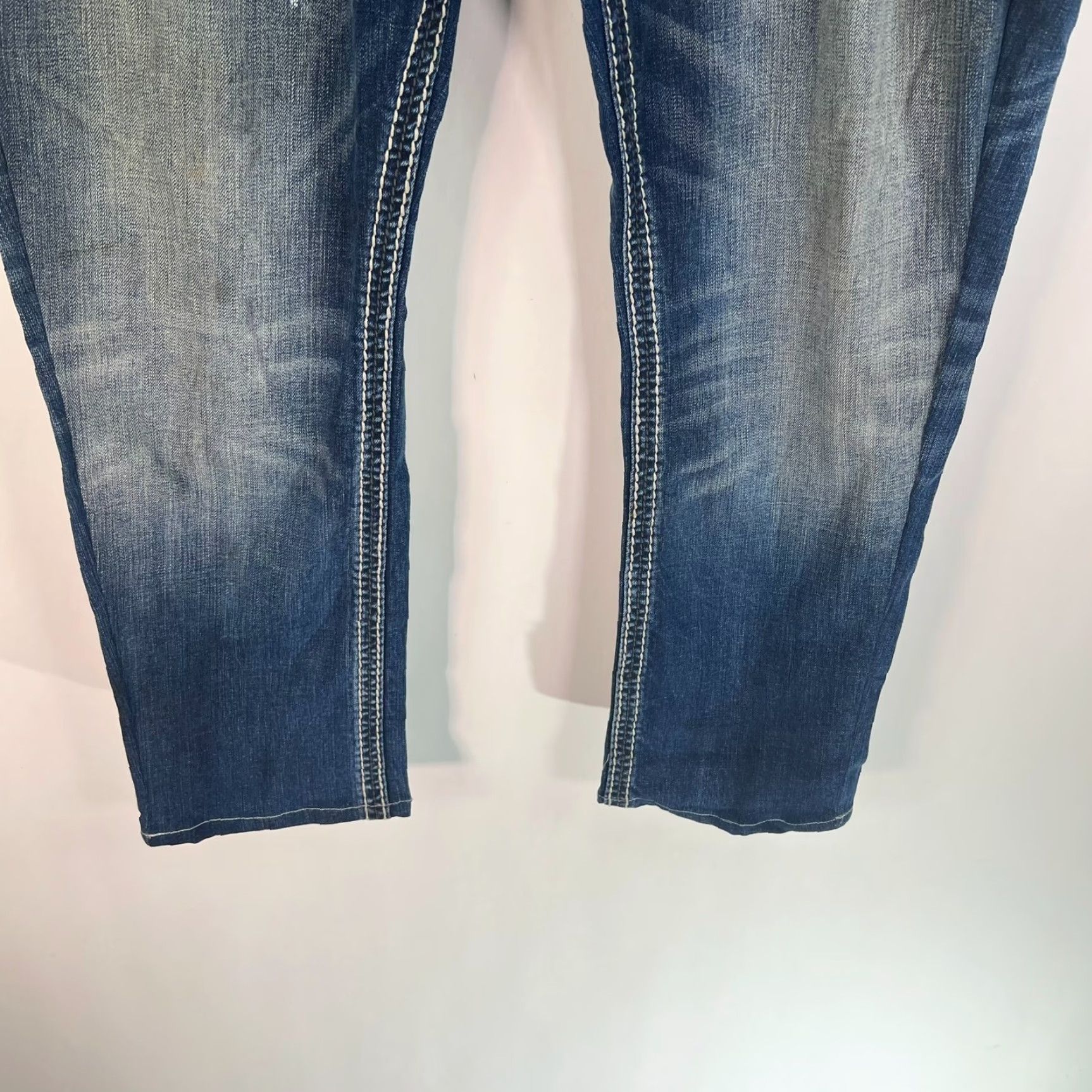 Vintage Rock Revival Jacoby Bootcut Jeans Mens Size 38 29 Blue Distressed Denim Size US 38 / EU 54 - 4 Thumbnail