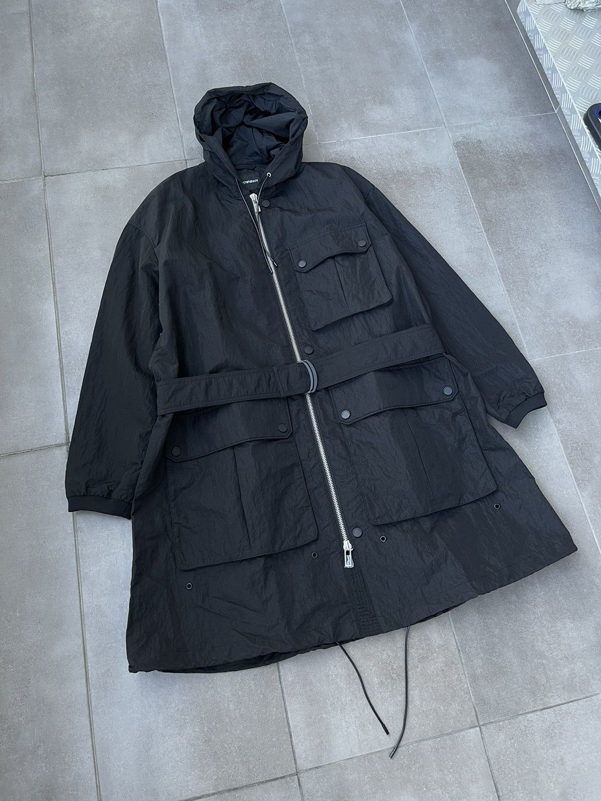Emporio Armani !DS! AW22 Emporio Armani Black Trench Coat Windbreaker Size US L / EU 52-54 / 3 - 9 Thumbnail