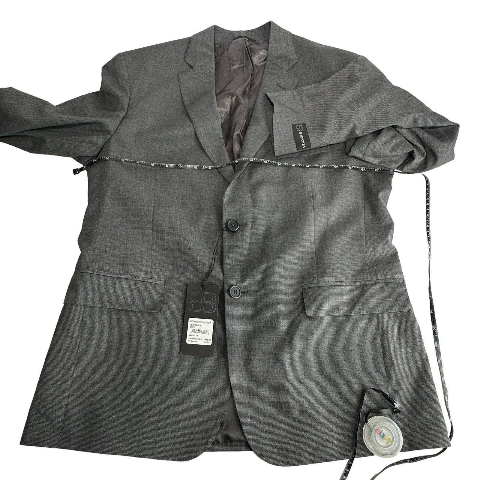 Other JB Britches Mens 42R Logan Gray Wool Sport Coat Blazer Size 42R - 11 Thumbnail