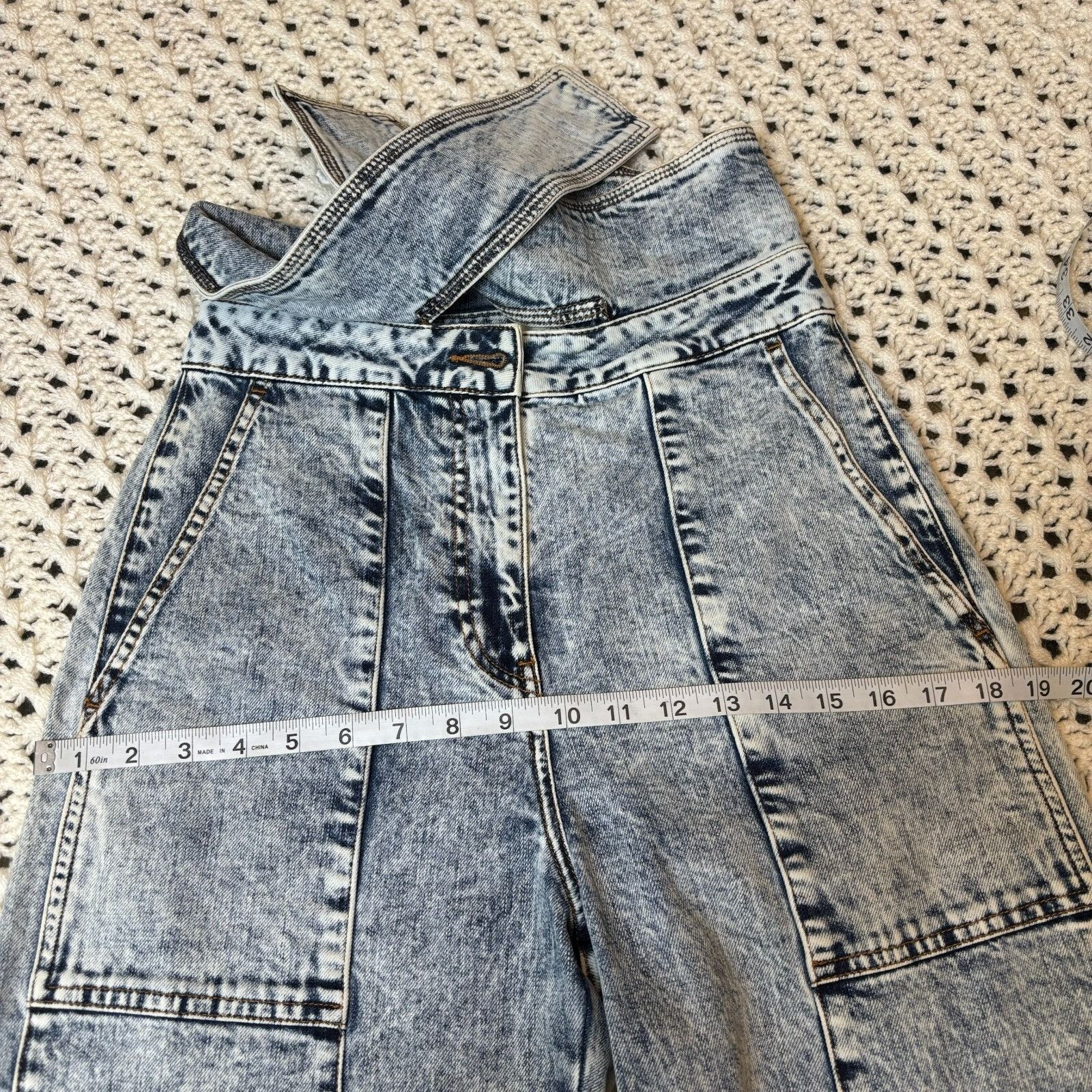 Ulla Johnson Ulla Johnson $395 Storm Jeans Tie Waist Cotton Blnd Acid Was Size 26" / US 2 / IT 38 - 18 Thumbnail