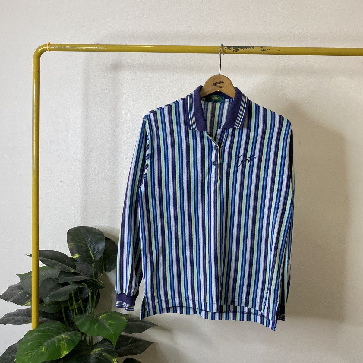 Kenzo Kenzo Golf Multicolor Stripes LS Polo T Shirt Size US S / EU 44-46 / 1 - 1 Thumbnail