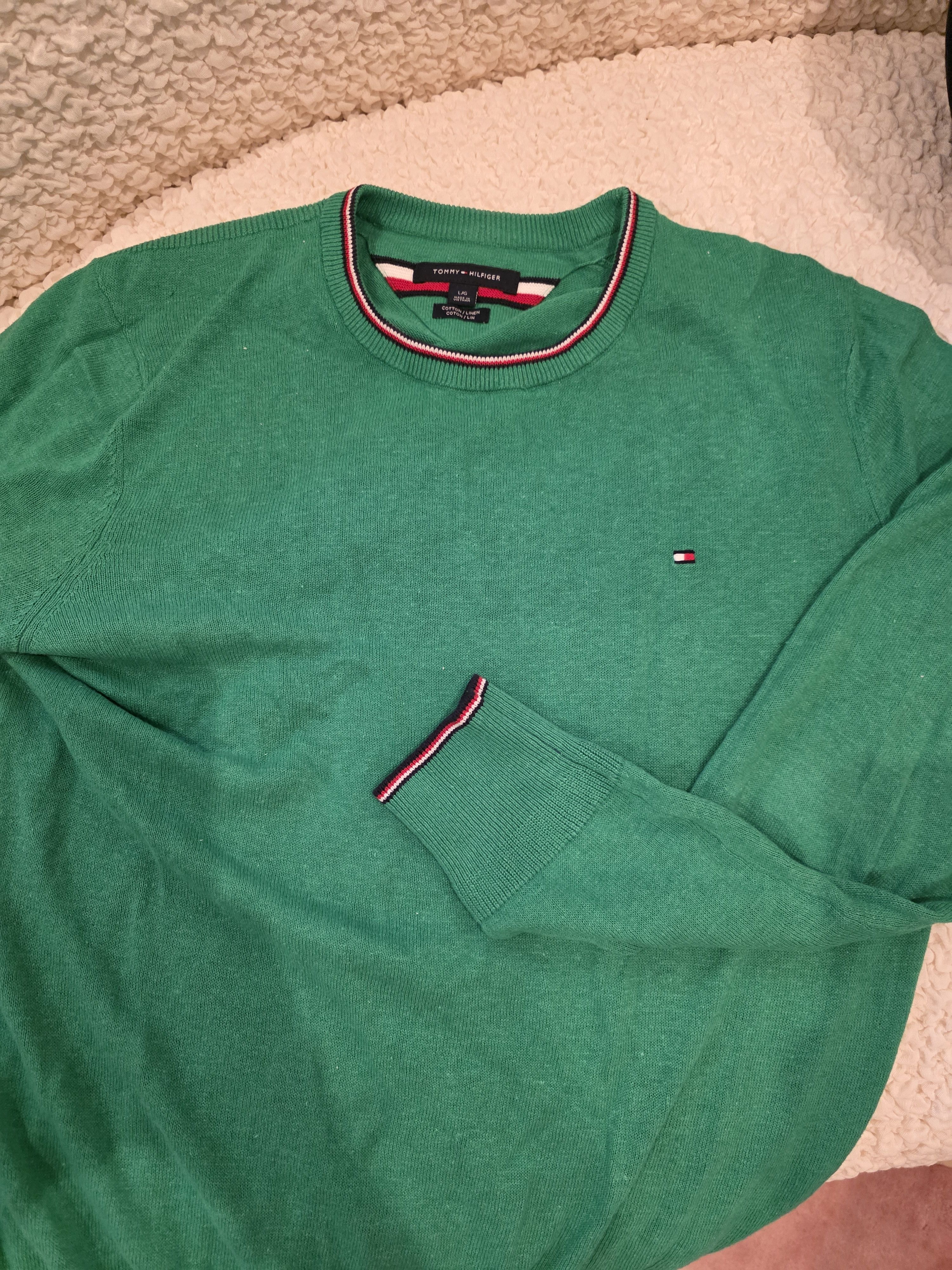 Tommy Hilfiger Cotton Green Sweater Size US L / EU 52-54 / 3 - 1 Thumbnail