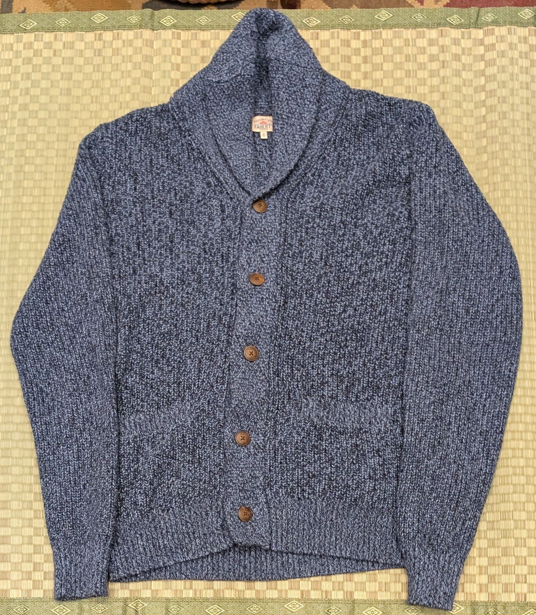 Faherty Faherty Marled Cotton Cashmere Cardigan Navy Night Size US M / EU 48-50 / 2 - 1 Thumbnail