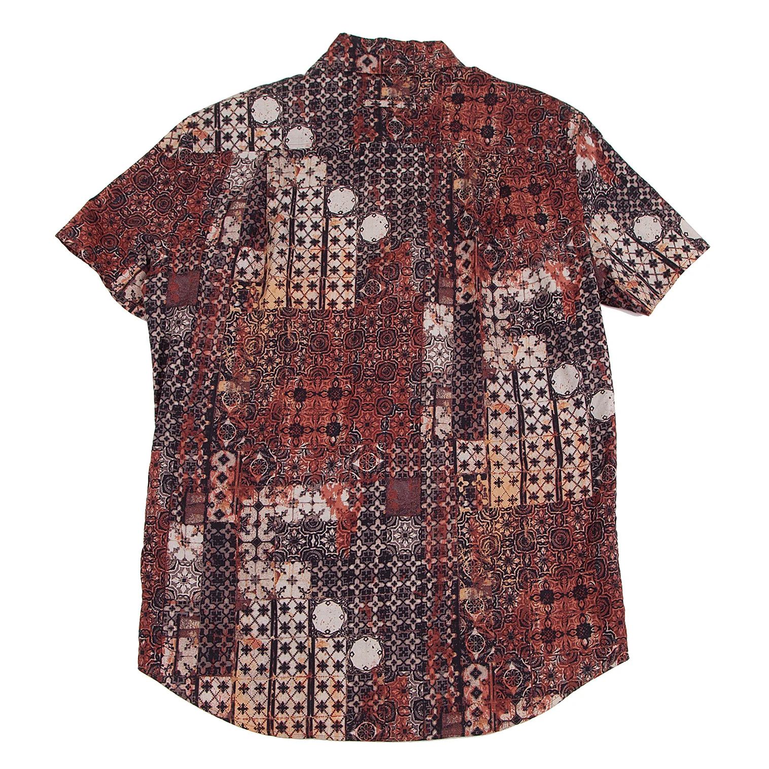 Jean Paul Gaultier Cotton Kilim Pattern Short Sleeve Shirt in Brown 48 Size US M / EU 48-50 / 2 - 9 Thumbnail