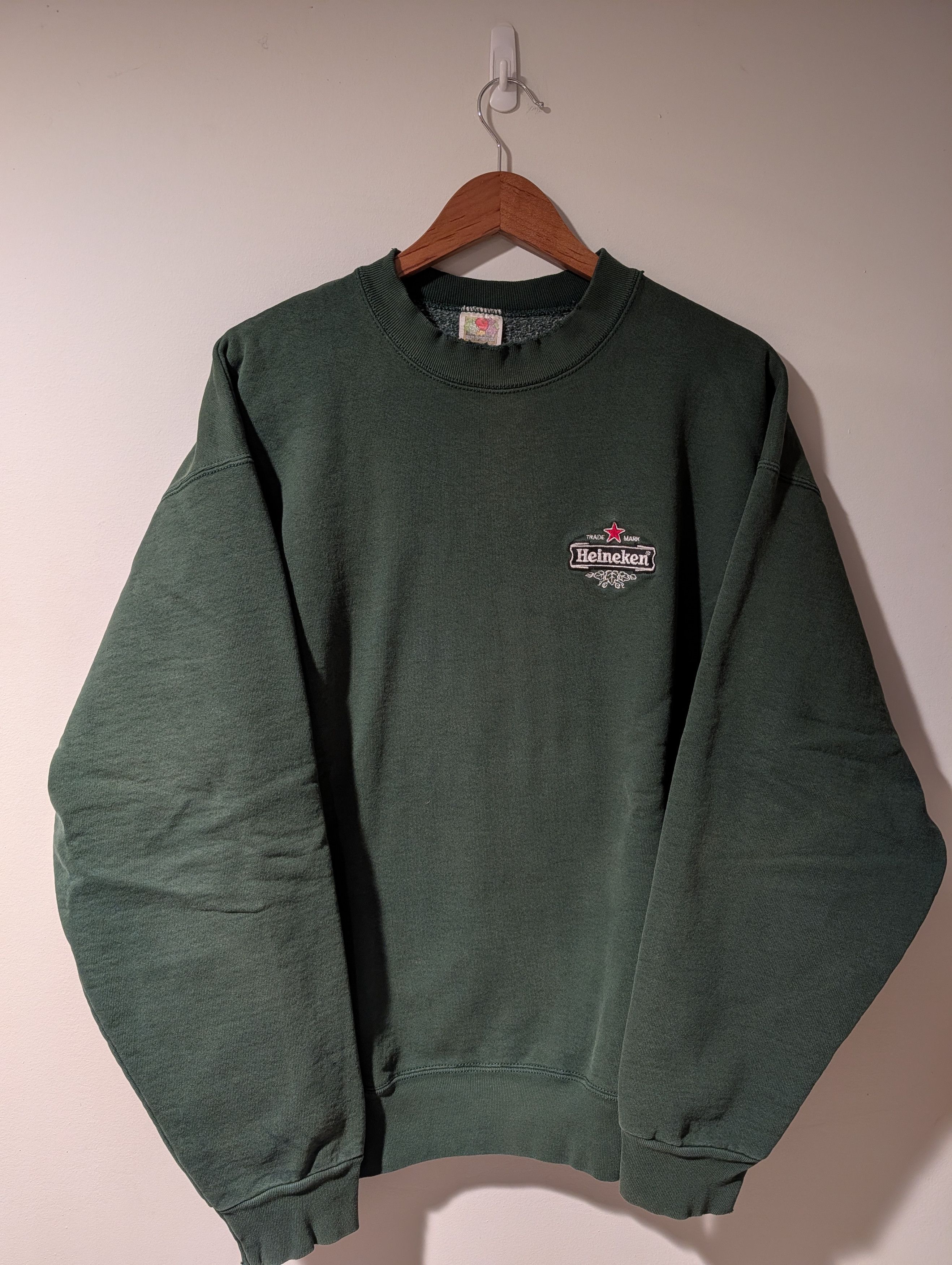 Fruit Of The Loom Vintage Heineken Crewneck Fruit of the Loom Super Cotton 90s Size US XL / EU 56 / 4 - 1 Thumbnail