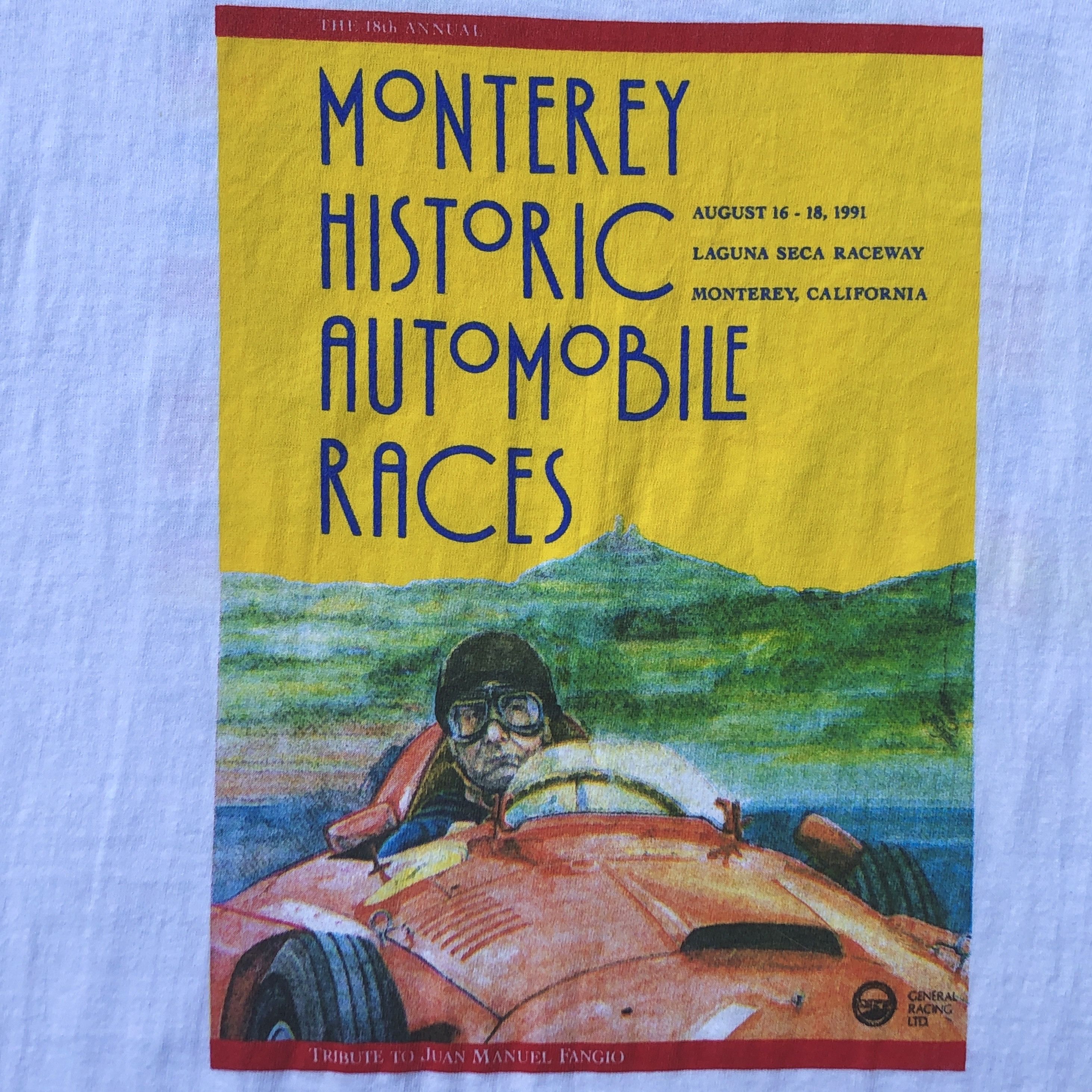 NASCAR Vintage 90s Monterey Historic Automobile Races T-shirt Size US XL / EU 56 / 4 - 5 Thumbnail