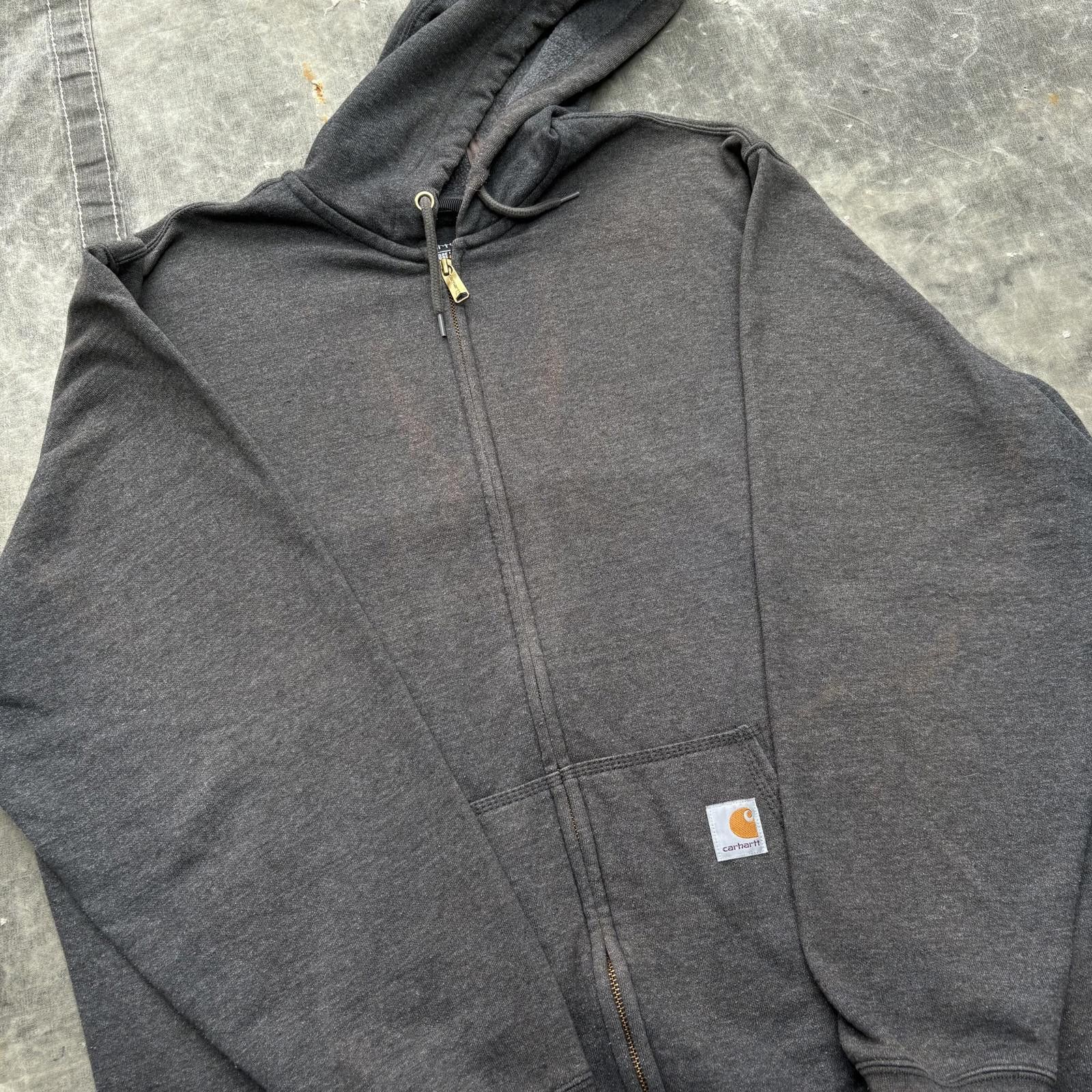 Carhartt Carhartt Loose Fit Workwear Grunge Faded Full Zip Hoodie Size US XL / EU 56 / 4 - 4 Thumbnail