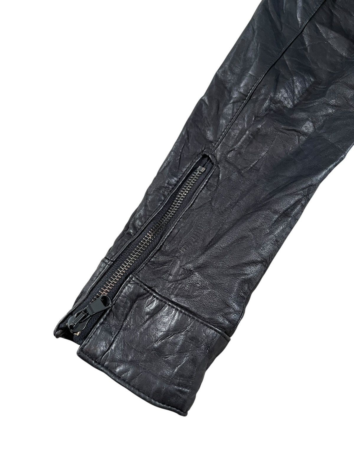 Japanese Brand Unknown Leather Riders Jacket Raccagni Zippers Rick Owens Size US S / EU 44-46 / 1 - 9 Thumbnail