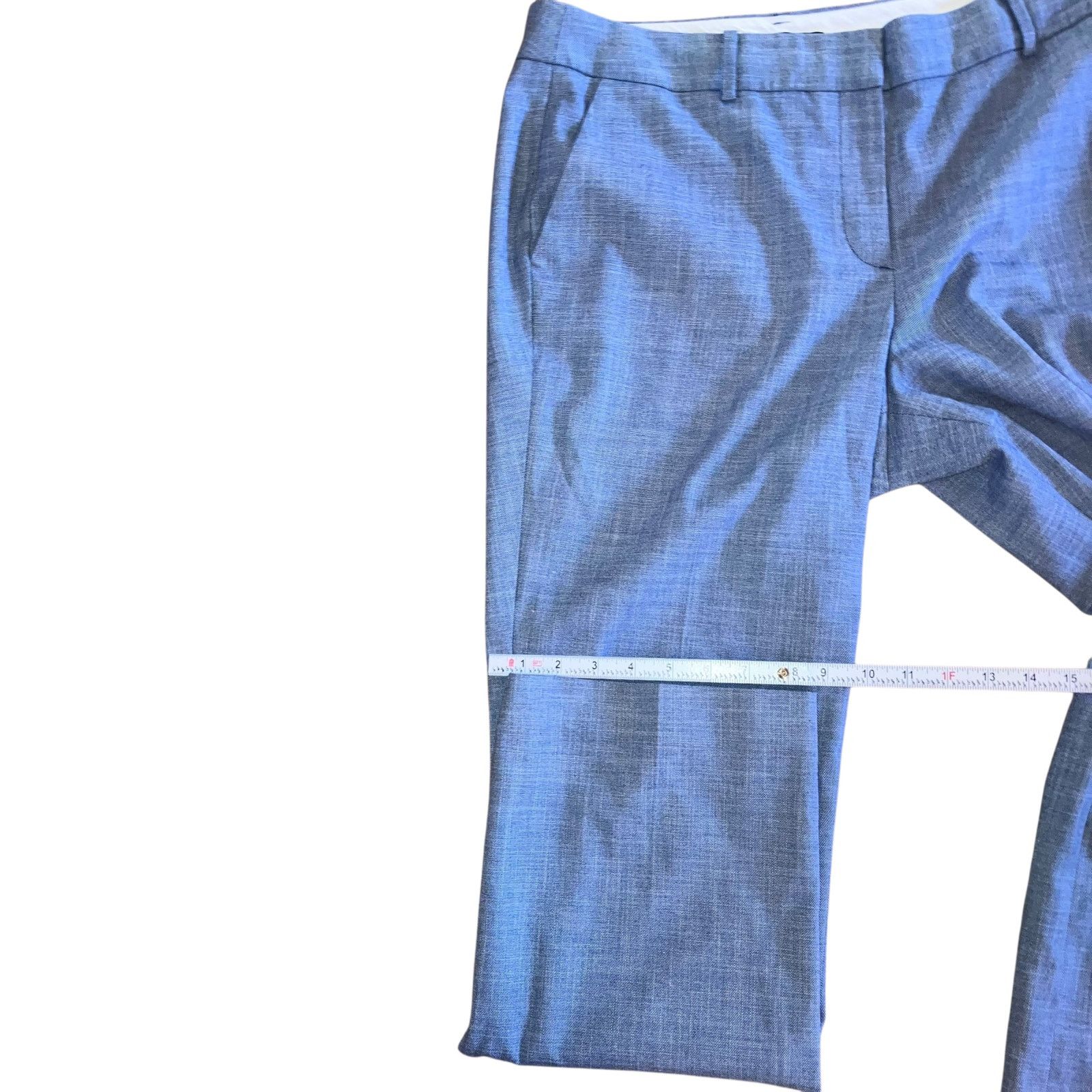 Talbots Light Blue Sharkskin Straight-leg Suit Pants- sz 14P