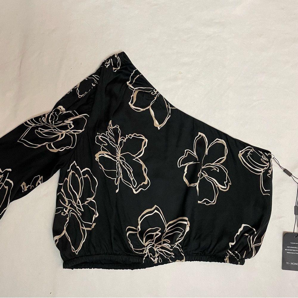 Other NWT New $128 11 HONORÉ Jasmine Floral One-Shoulder Blouse S Size XL / US 12-14 / IT 48-50 - 3 Thumbnail