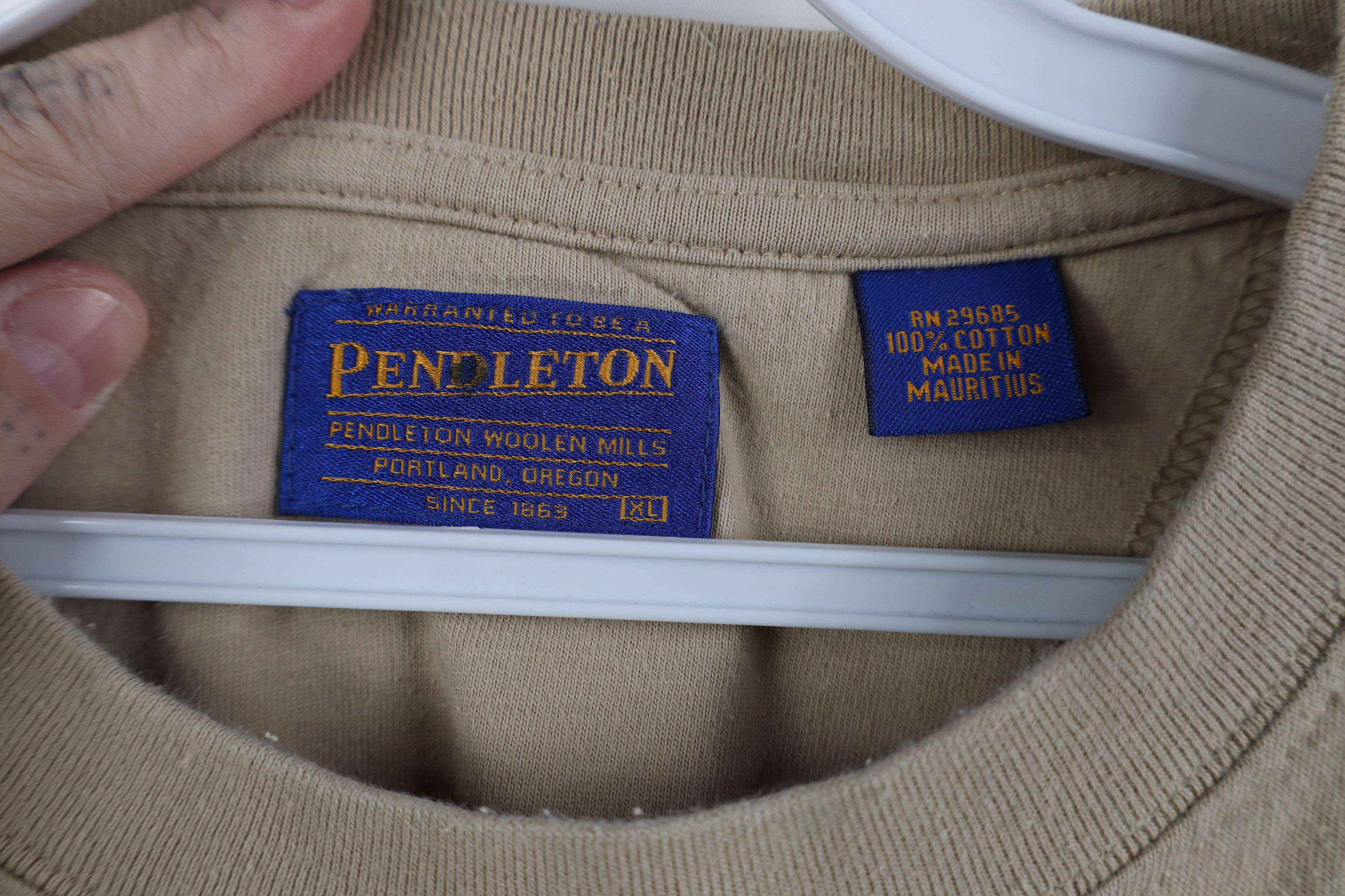Pendleton Vintage Pendleton Spell Heavyweight Pocket T-Shirt Khaki Tan Size US XL / EU 56 / 4 - 6 Thumbnail