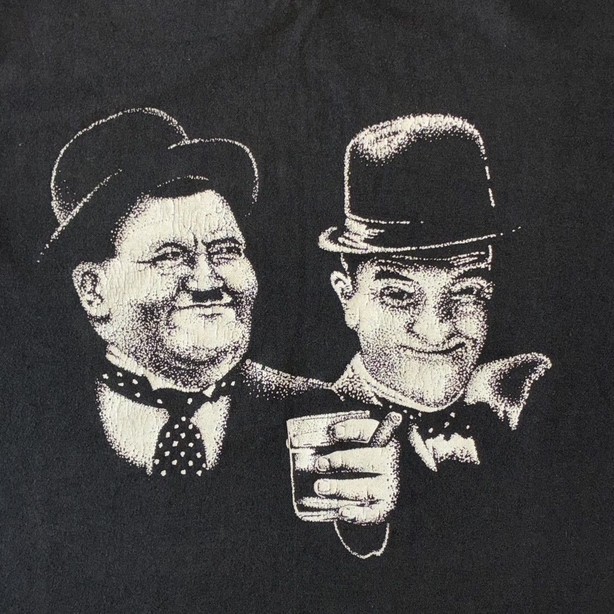 Hanes 80s Laurel and Hardy comedian tee shirt Size US M / EU 48-50 / 2 - 2 Thumbnail