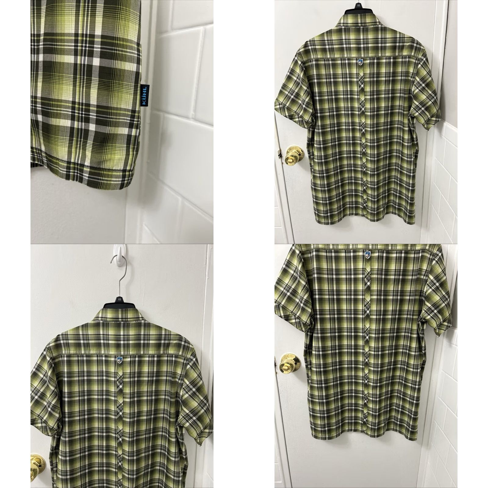Vintage Kuhl Eluxur Shirt Mens M Green Plaid Button Down Pockets S/S Outdoor Casual Lightweight Moisture Wicking Size US M / EU 48-50 / 2 - 8 Thumbnail