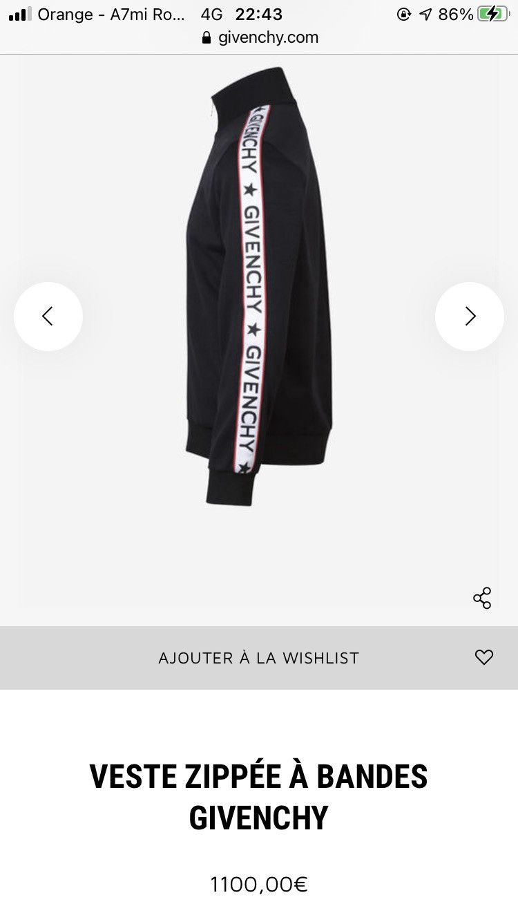 Givenchy Givenchy Black Jersey Logo Tape Trimmed Zip-Front Jacket Size US S / EU 44-46 / 1 - 8 Thumbnail