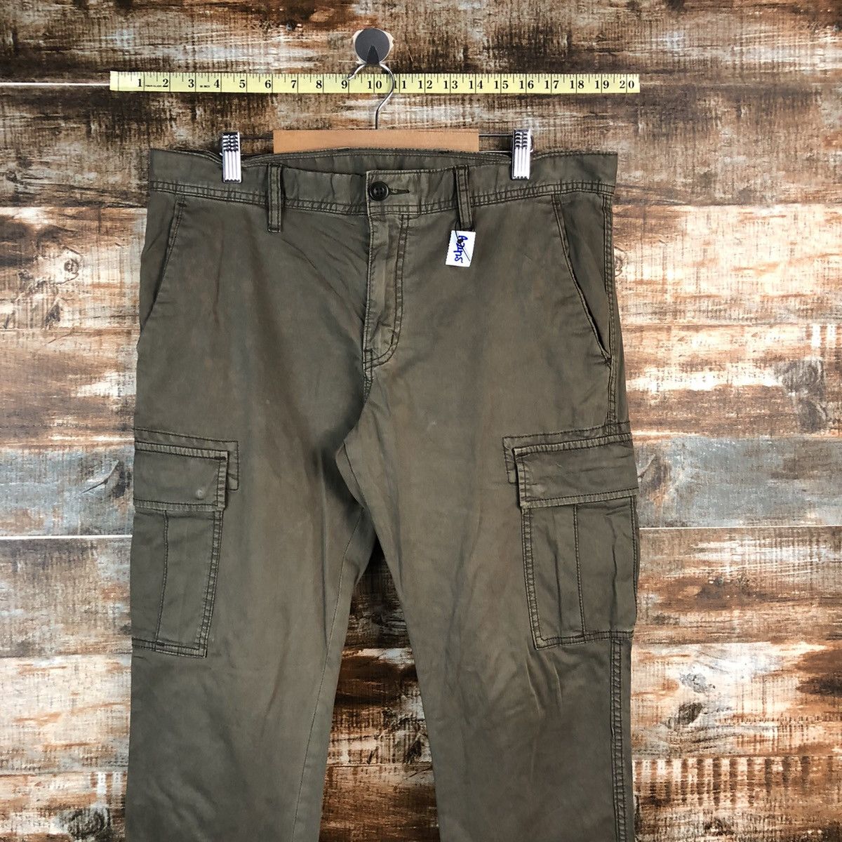 Japanese Brand Uniqlo Green japan utility Cargo Multipocket Pants #A2425 Size US 35 - 4 Thumbnail