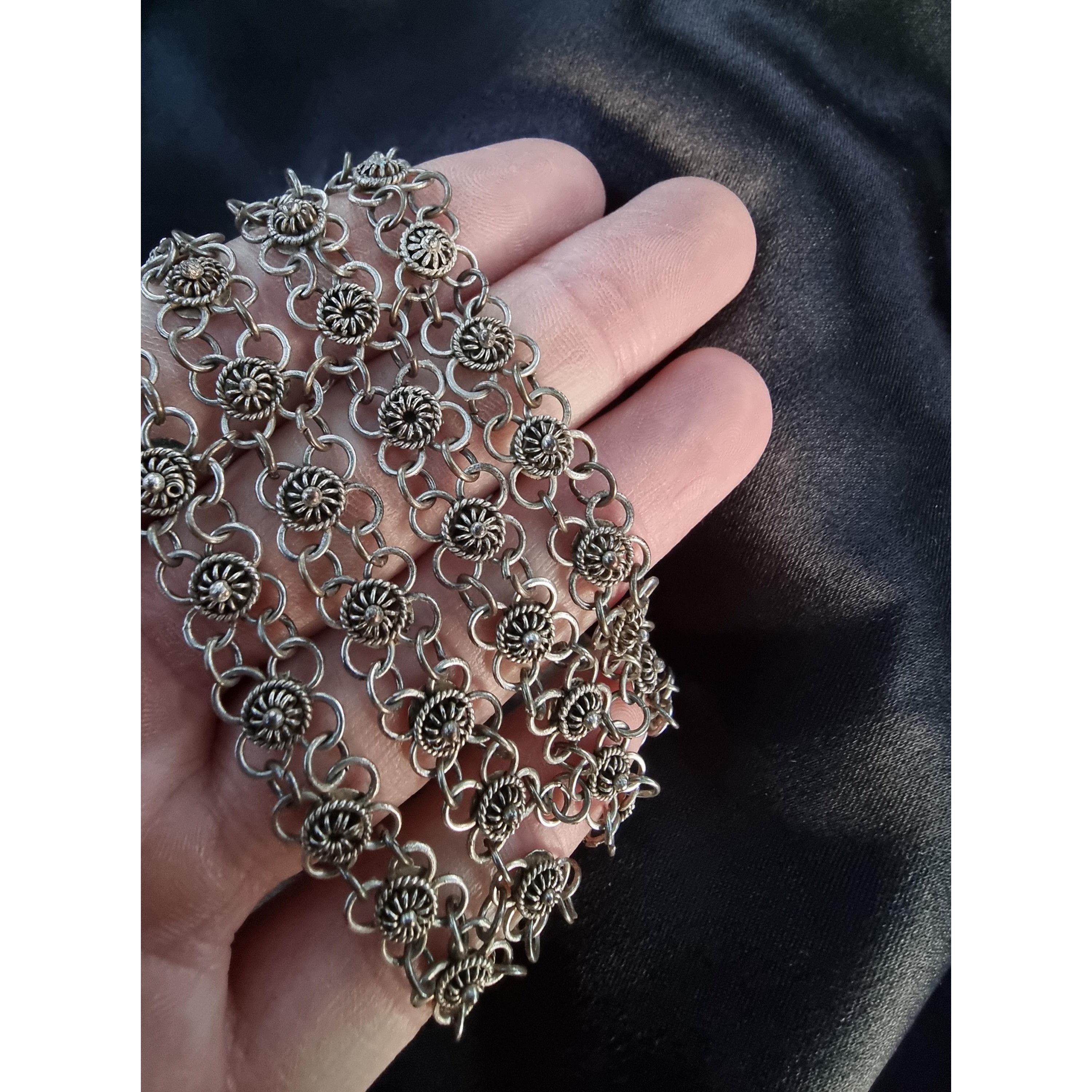 Other Vintage Antique Bracelet Trombone Slide Closure Silver Tone Size ONE SIZE - 6 Thumbnail