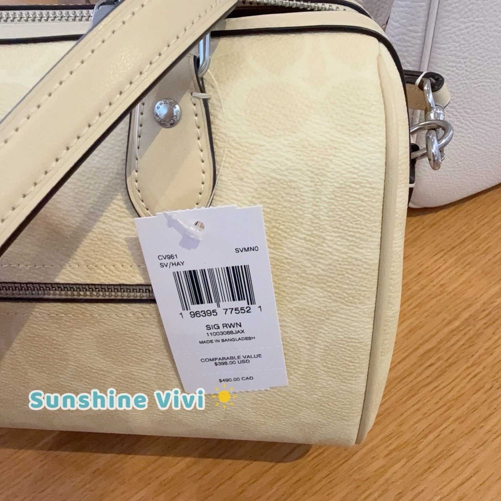 Coach NWT Coach Rowan Satchel Bag Signature Canvas CV961 Hay Size ONE SIZE - 2 Thumbnail