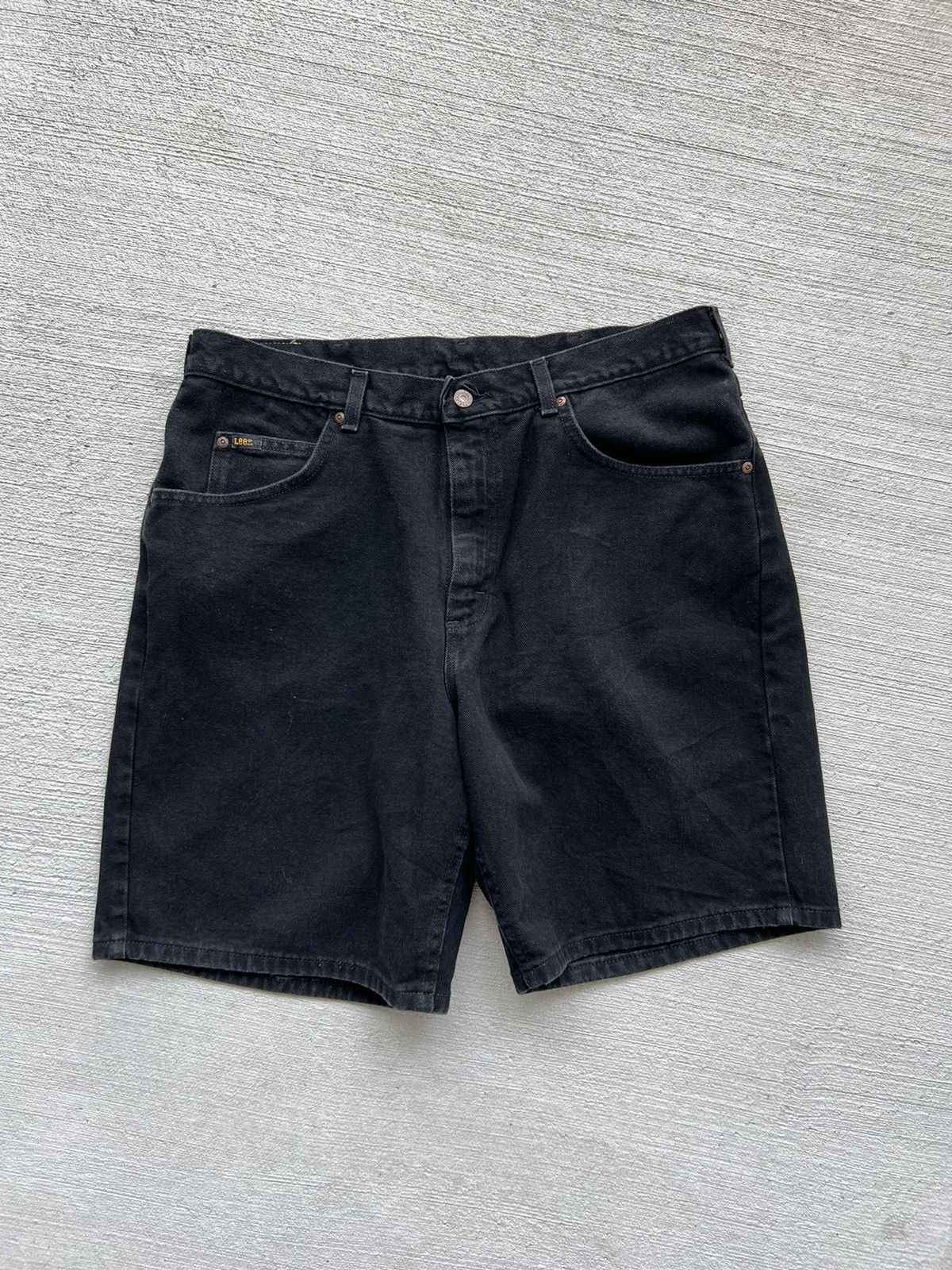 Lee Vintage 90s Lee Black Denim Shorts Jorts Size US 38 / EU 54 - 2 Thumbnail