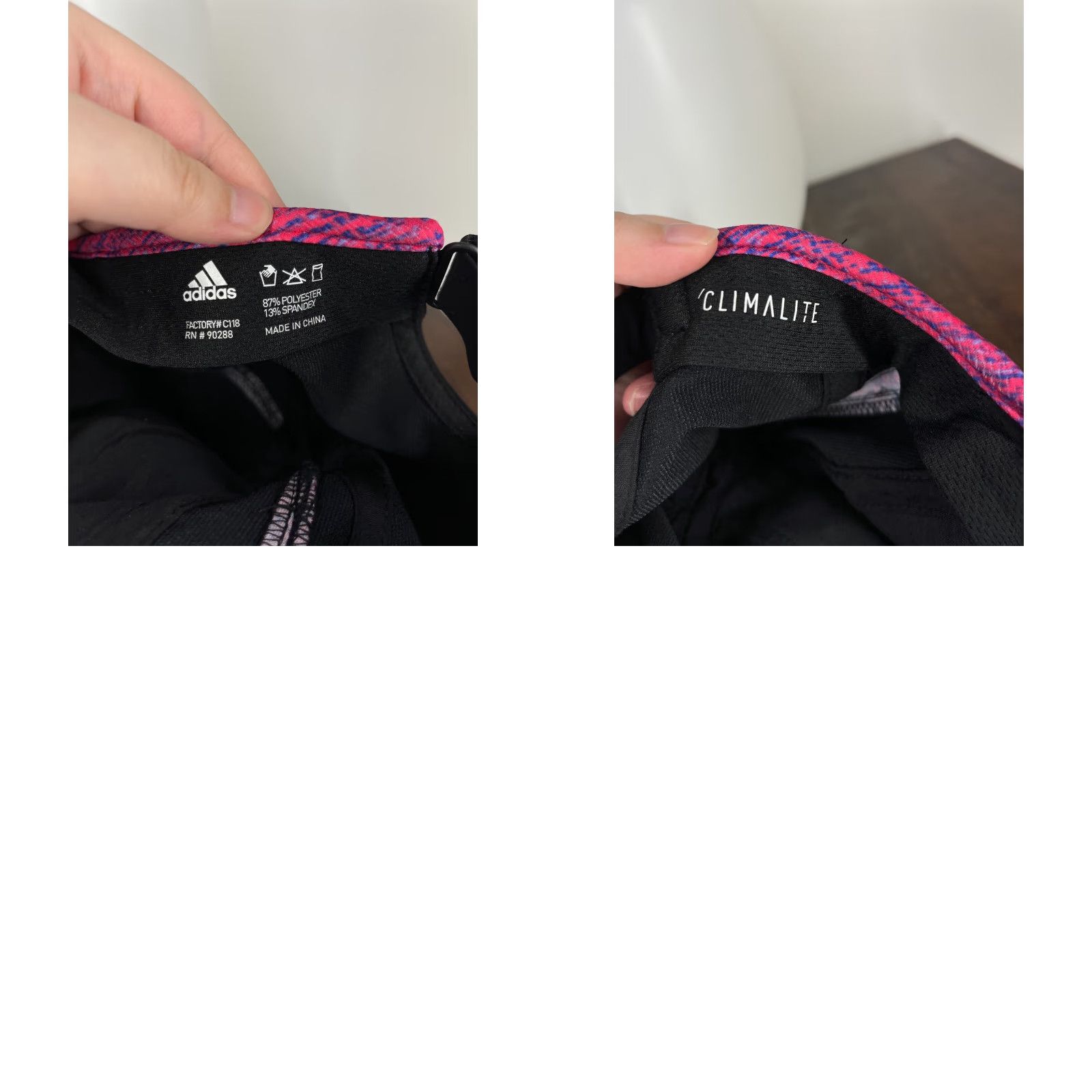 Adidas Hat Cap Strap Back One Size Black Pink Poly Blend Climalite Golf Hat