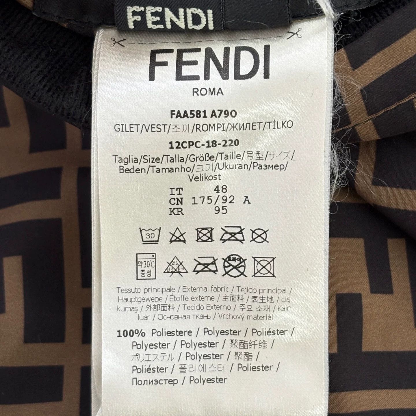 Fendi Fendi All-Over Double F Double-Sided Vest Size US M / EU 48-50 / 2 - 9 Thumbnail