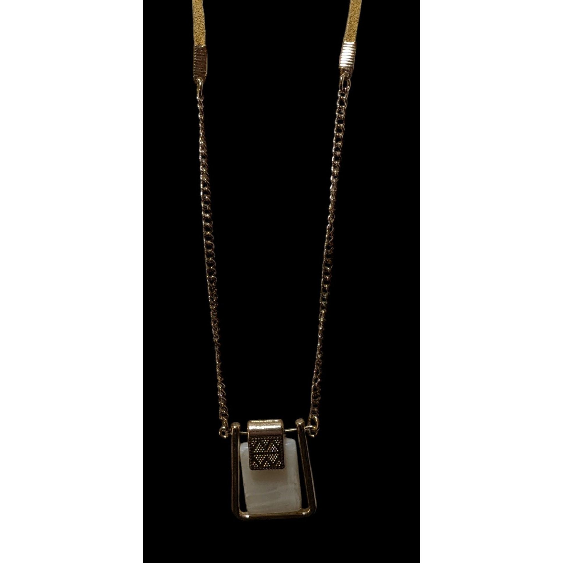 Other Unique Stone Swivel Gold Suede Pendant Necklace Size ONE SIZE - 3 Thumbnail