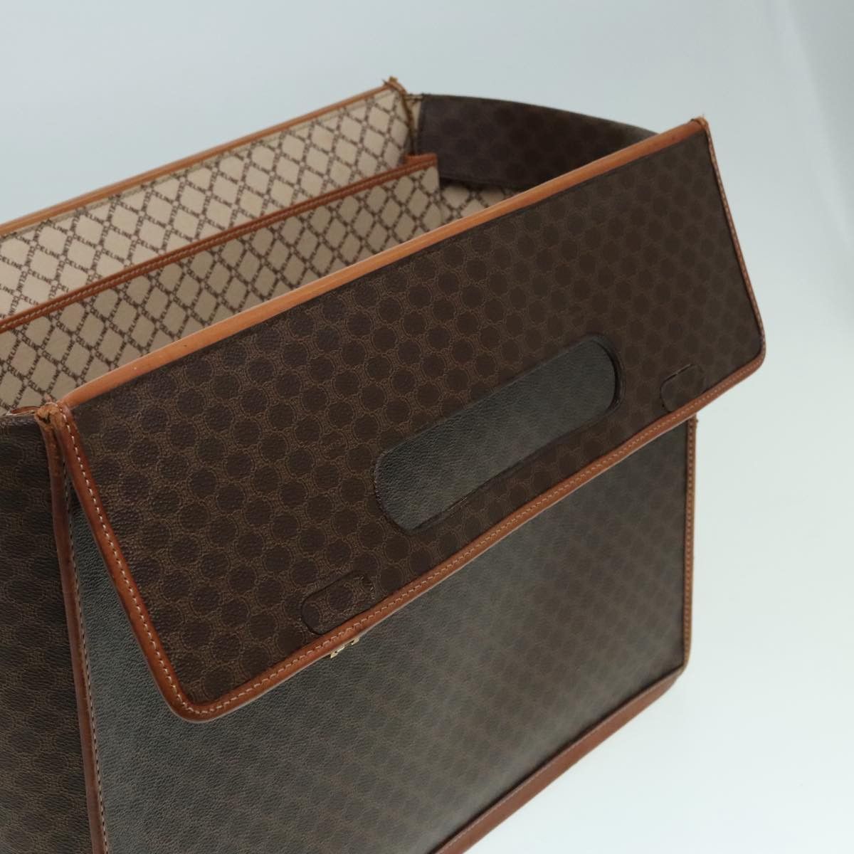 Celine CELINE Macadam Canvas Trunk Pvc Leather Gold Brown Size ONE SIZE - 16 Thumbnail