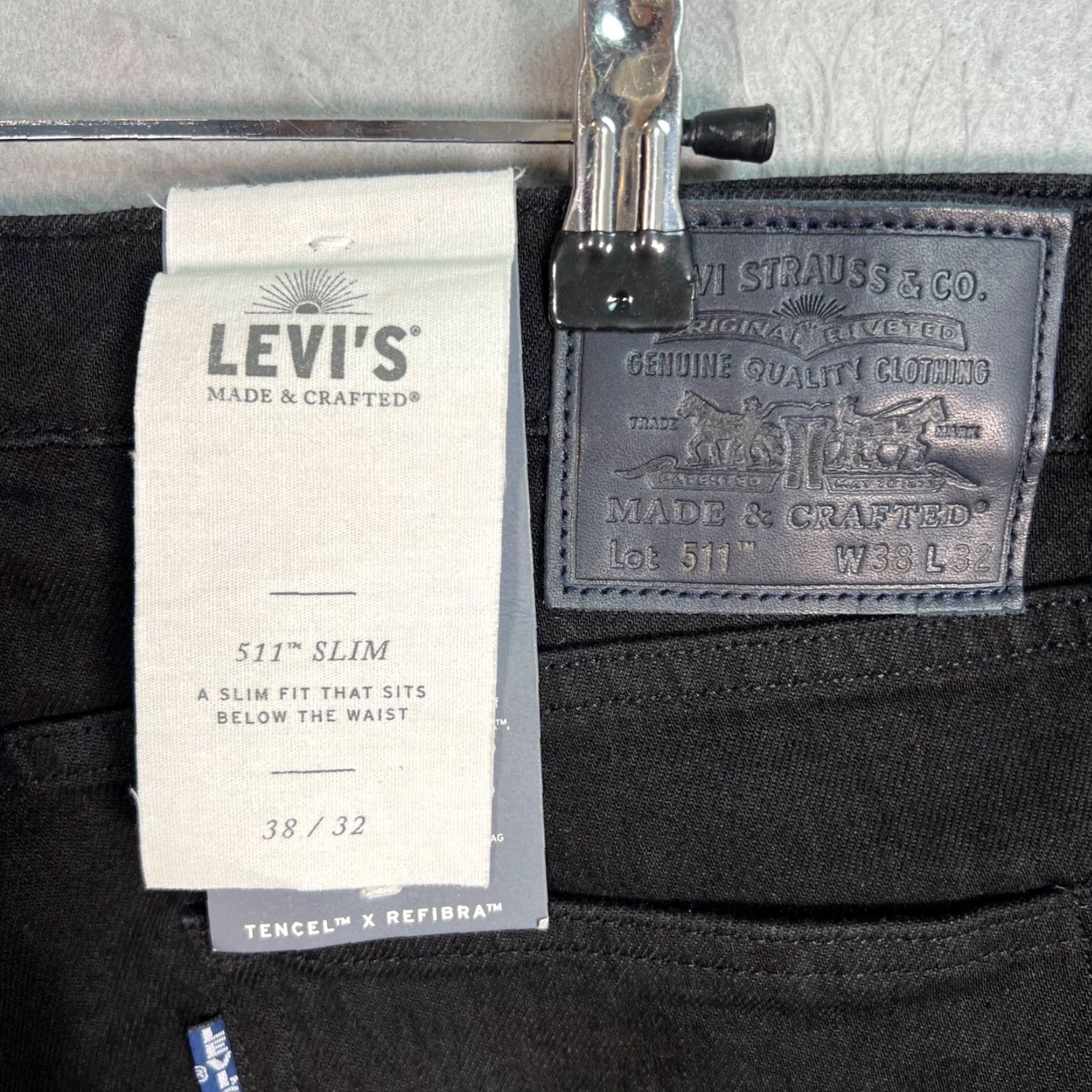 Levi's Levi's 511 Slim Fit Jeans 38x32 Mens Black Cotton Blend NEW! Levi's Slim Denim 5-Pocket Straight 38 Regular Mens 511 Model Vintage No Size US 38 / EU 54 - 3 Thumbnail