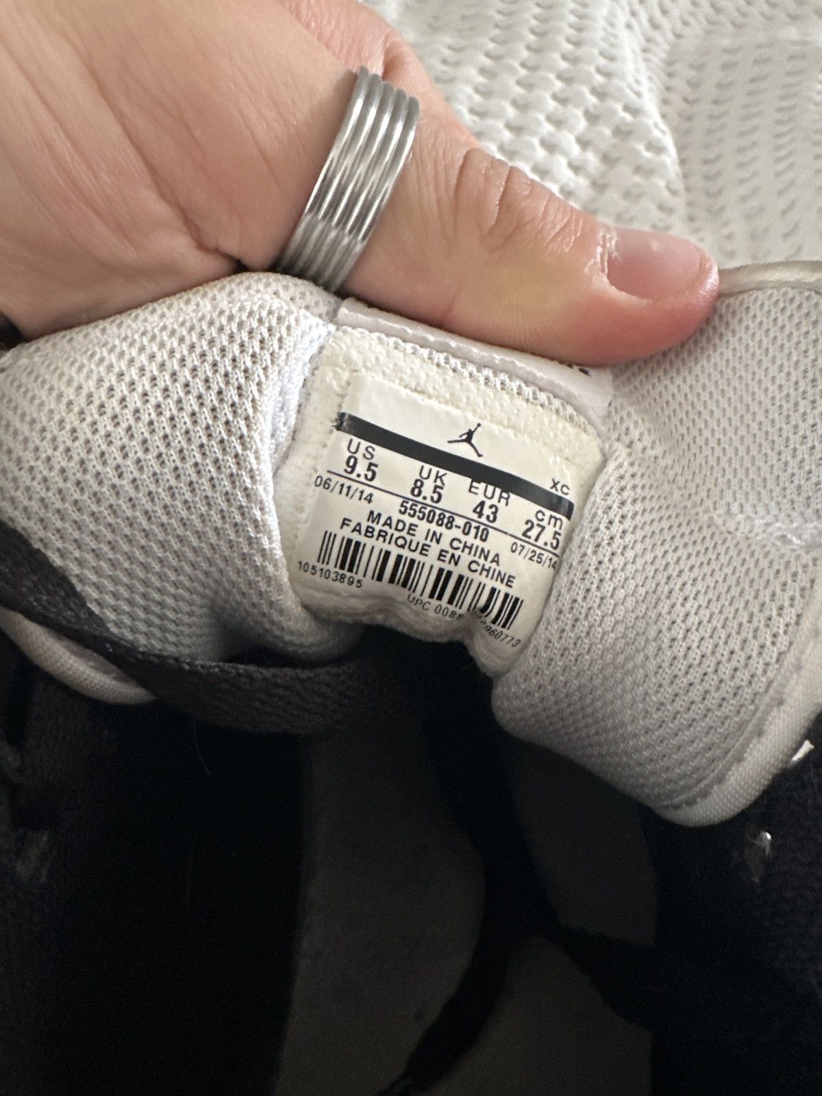 Jordan Brand × Nike Jordan 1 Black White 2014 Size US 9.5 / EU 42-43 - 3 Thumbnail