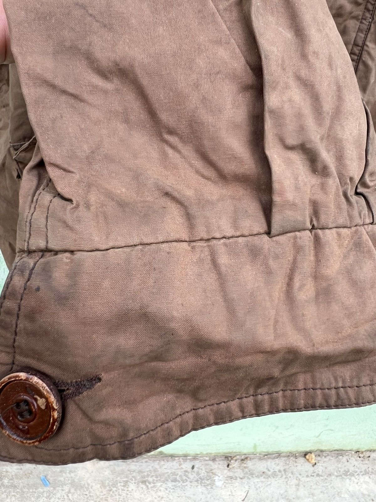 Nigel Cabourn Nigel Cabourn Vintage Oilskin Hunting Jacket Leather Yoke Size US XL / EU 56 / 4 - 8 Thumbnail