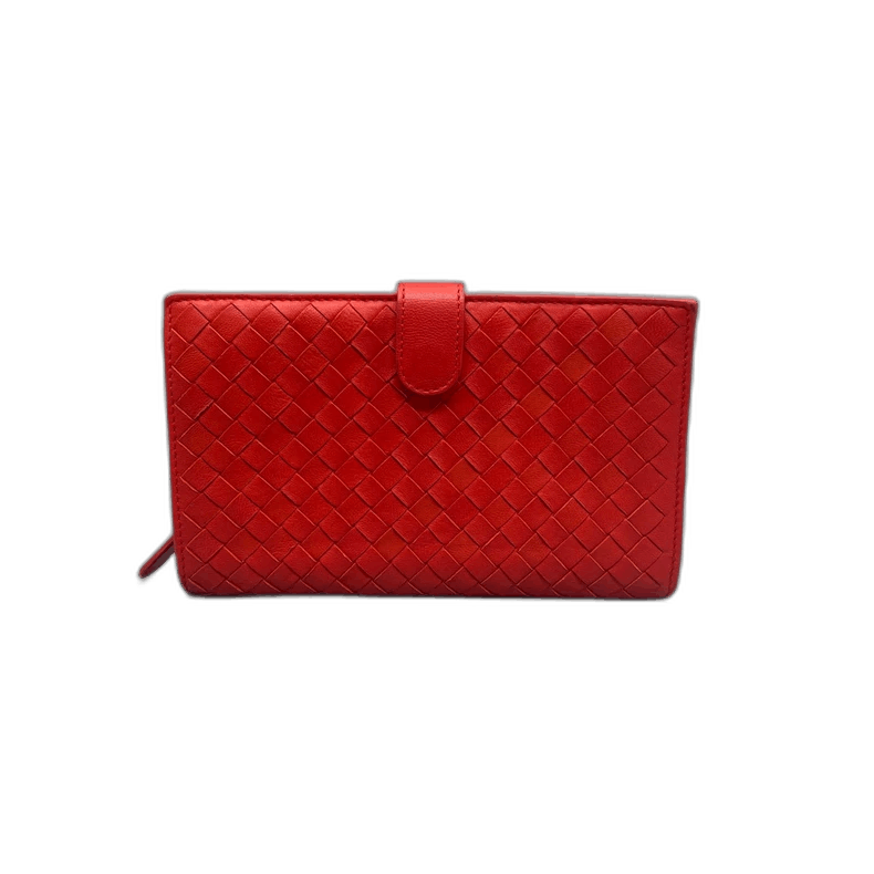 Bottega Veneta BV Leather Woven Wallet A391 Red Size ONE SIZE - 1 Thumbnail