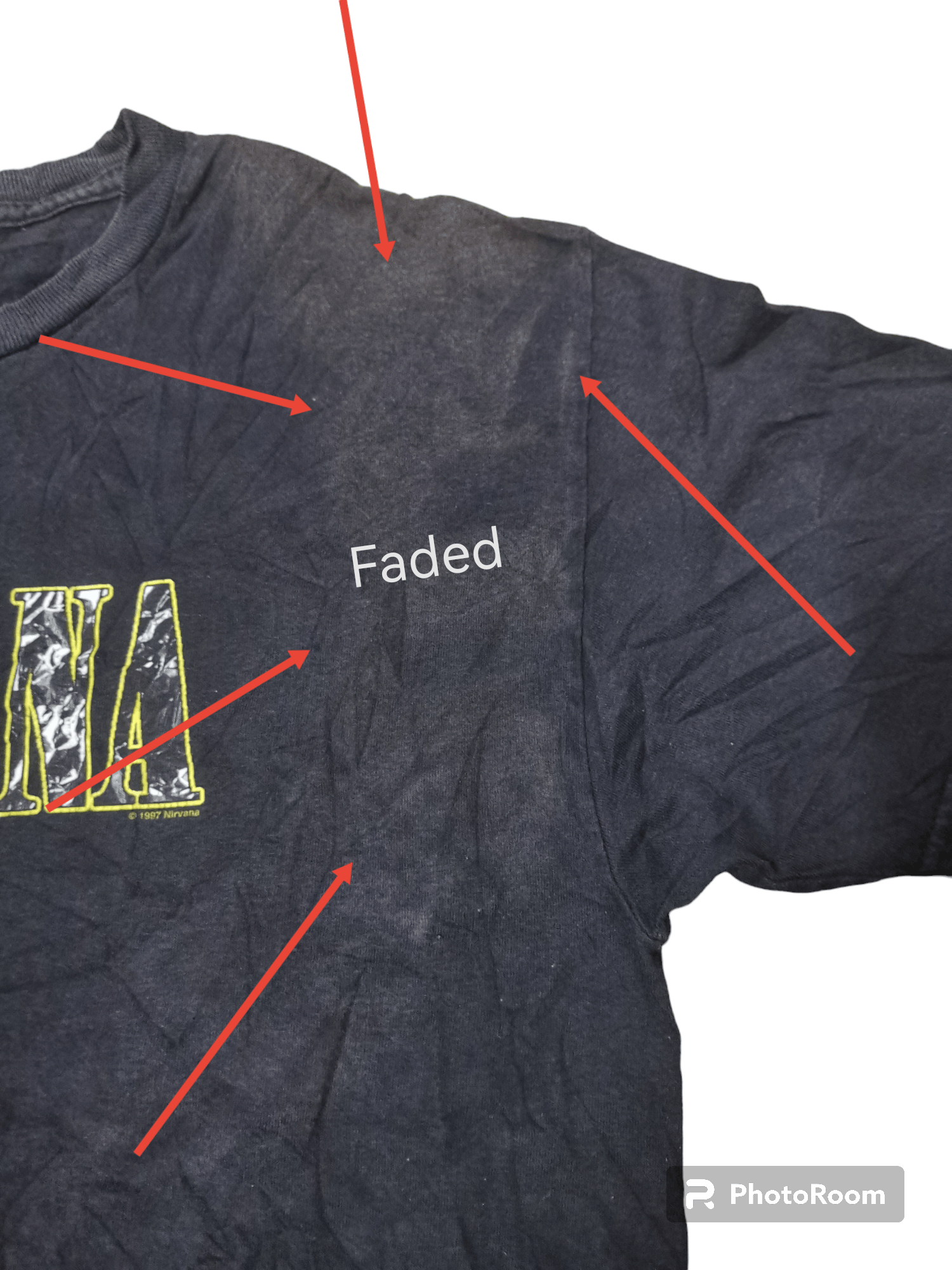 Band Tees × Nirvana × Vintage 🔥Vtg 1997 Nirvana Spell Out Smile Tee Size US L / EU 52-54 / 3 - 4 Thumbnail