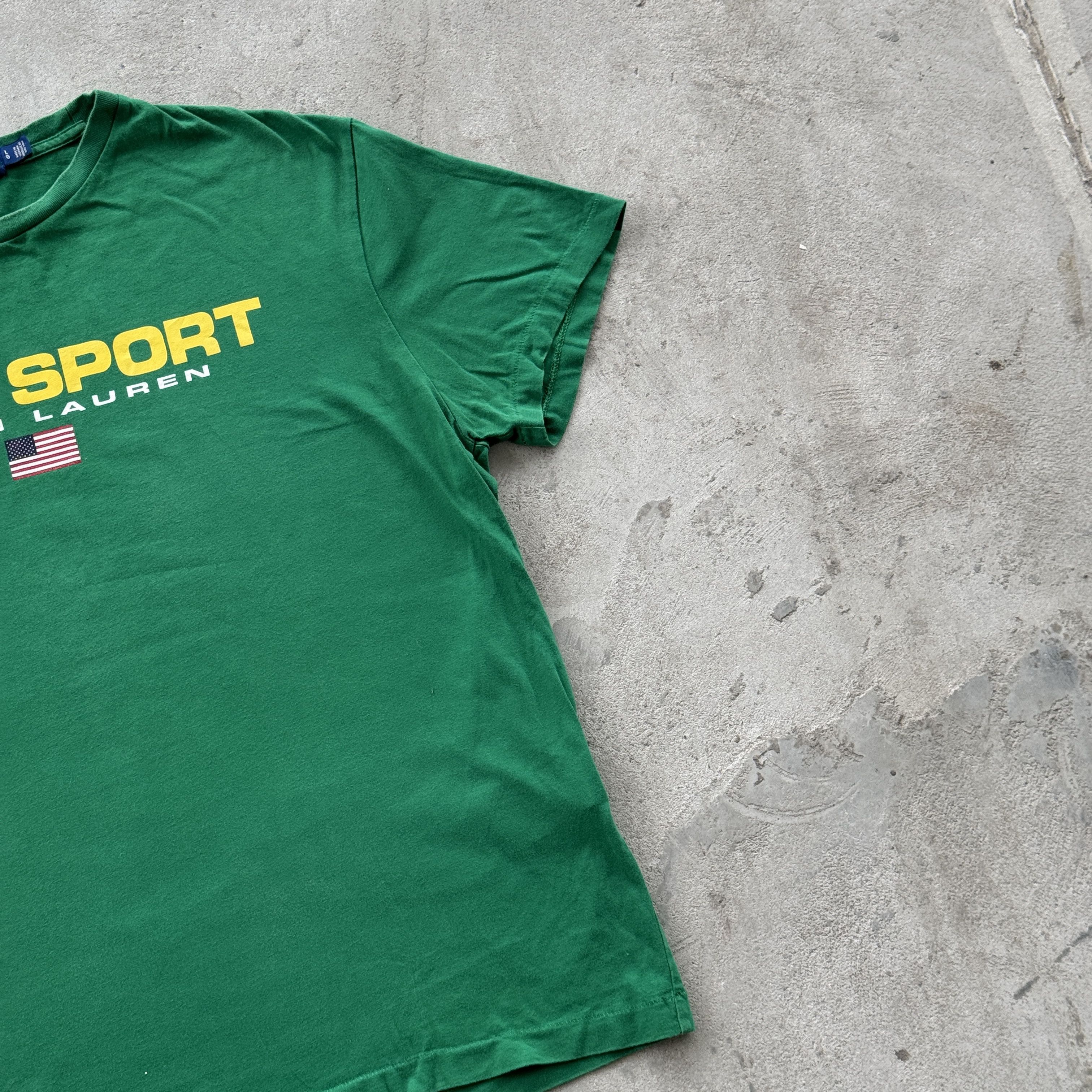 Polo Ralph Lauren Vintage Polo Sport Ralph Lauren Green Big Logo T Shirt Size US L / EU 52-54 / 3 - 2 Thumbnail