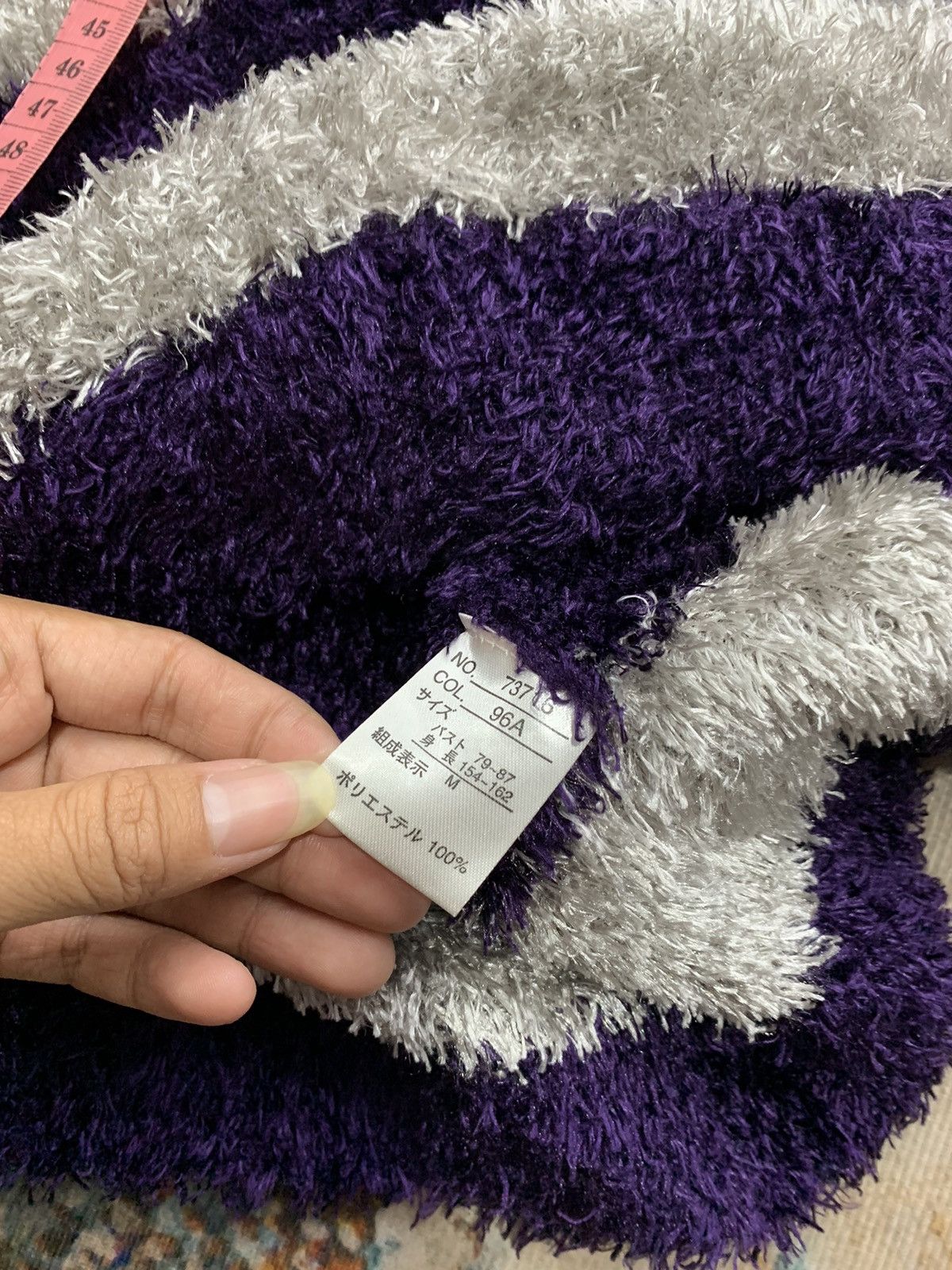 Issey Miyake Mohair Grunge Stripe Purpel Kurt Cobain Style Size US M / EU 48-50 / 2 - 5 Thumbnail