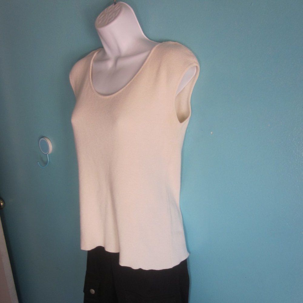Other Dusan Ivory Knit Cotton Sweater Tank Women’s Size Large Size L / US 10 / IT 46 - 6 Thumbnail