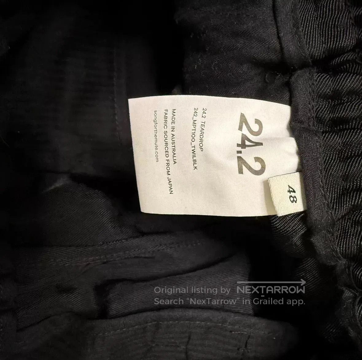 Song For The Mute sftm 24.2 TEARDROP Black Track Pants. Size US 32 / EU 48 - 6 Thumbnail