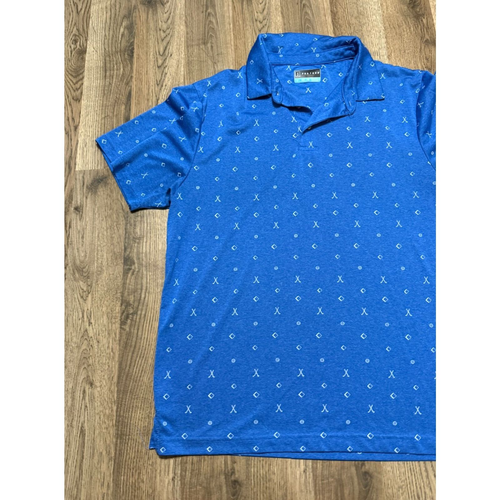 PGA Tour PGA TOUR Polo Men's Large Blue Short Sleeve Casual Shirt Size US L / EU 52-54 / 3 - 4 Thumbnail