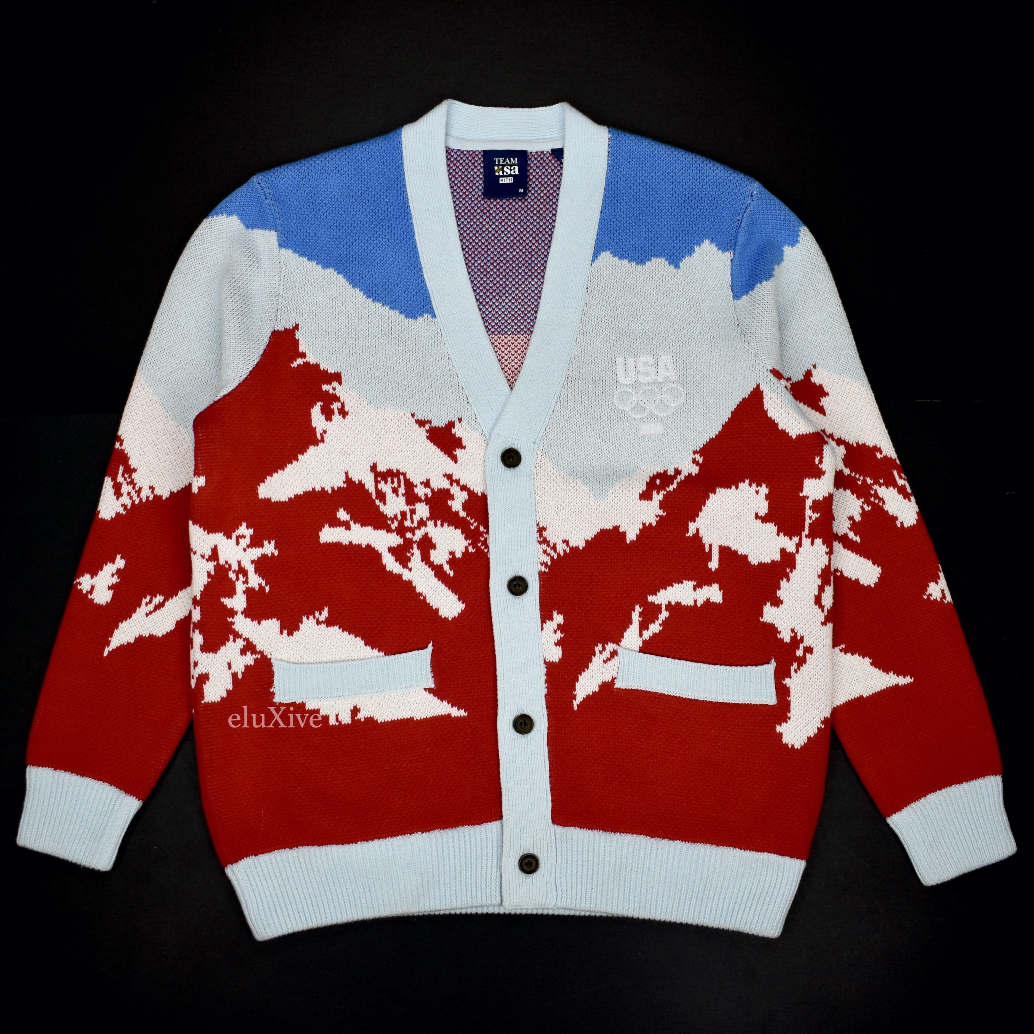 Kith Kith Team USA Mountain Jacquard Knit Cardigan NWT Size US M / EU 48-50 / 2 - 1 Preview