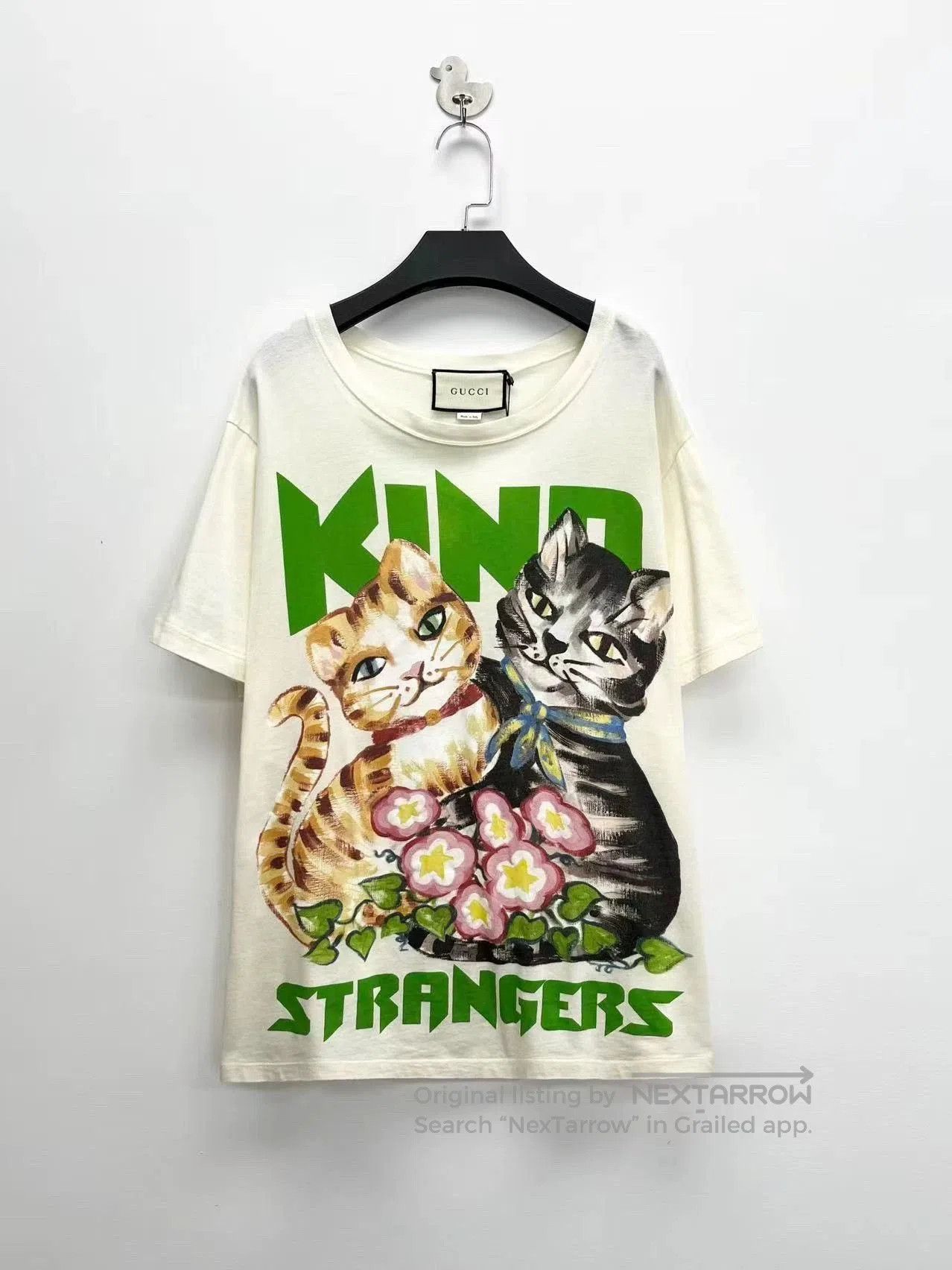 Gucci gucci white playful cat logo short sleeve. Size XS / US 0-2 / IT 36-38 - 1 Thumbnail