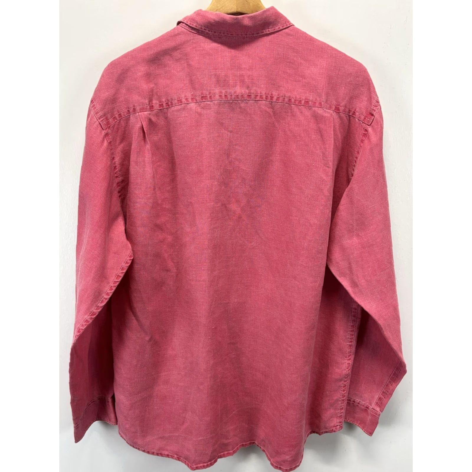 Tommy Bahama VINTAGE Tommy Bahama Shirt Mens XL Pink Linen Button-Up Beach 100% Linen Long Sleeve Casual Travel Roof? Size US XL / EU 56 / 4 - 3 Thumbnail