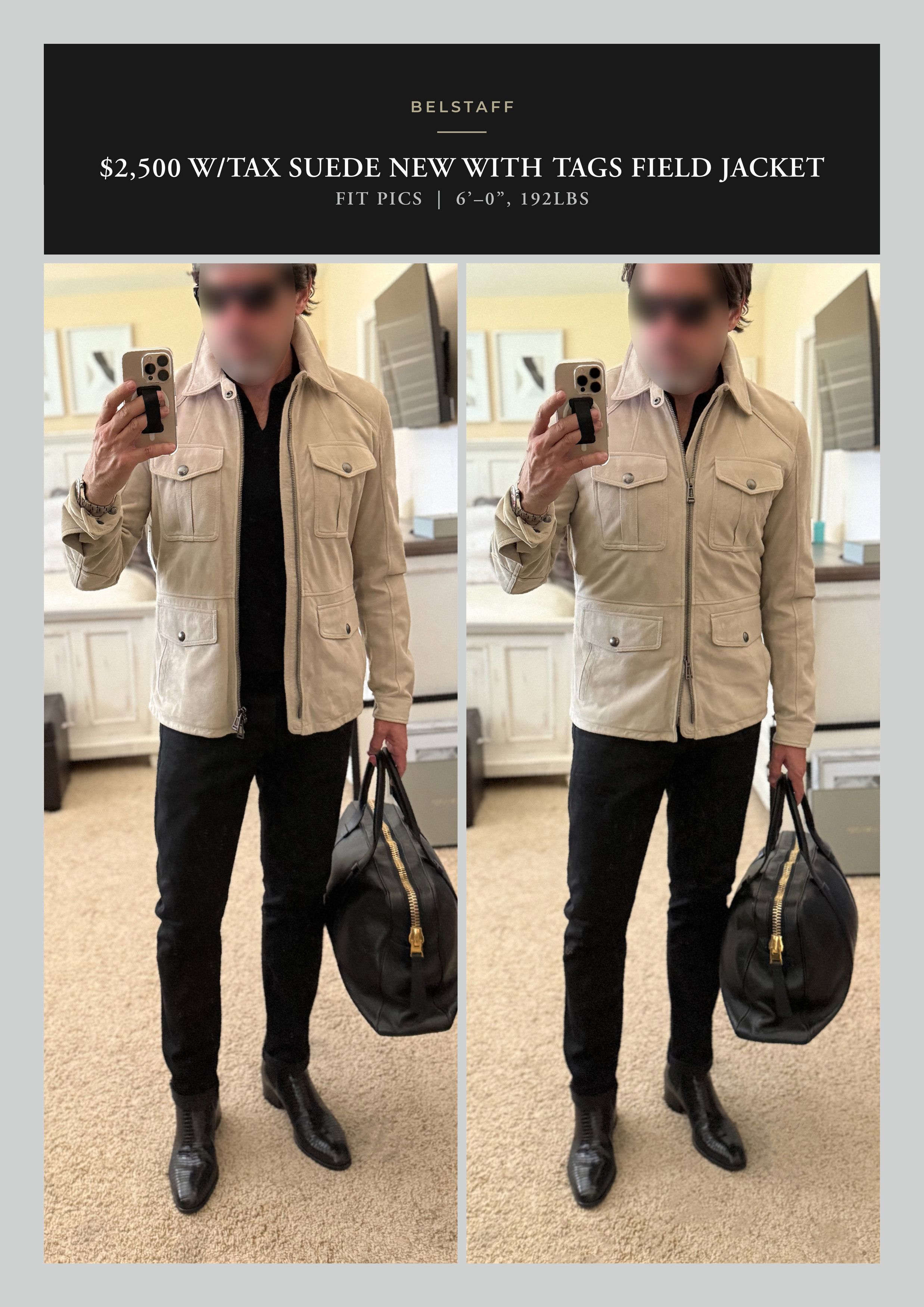 Belstaff Coveted, Badass New $2,500 BELSTAFF Beige Suede Field Jacket Size US M / EU 48-50 / 2 - 2 Thumbnail
