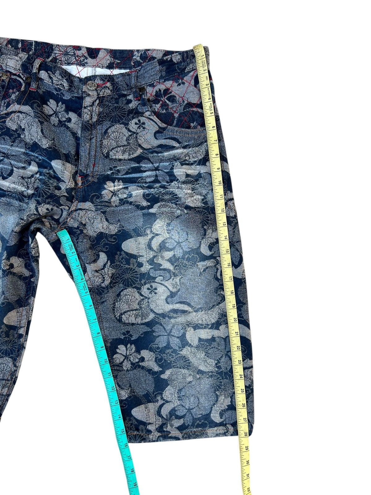 Japanese Brand Nishiki Oriental Brand Japan Embroidery Denim Short Pant Size US 35 - 6 Thumbnail