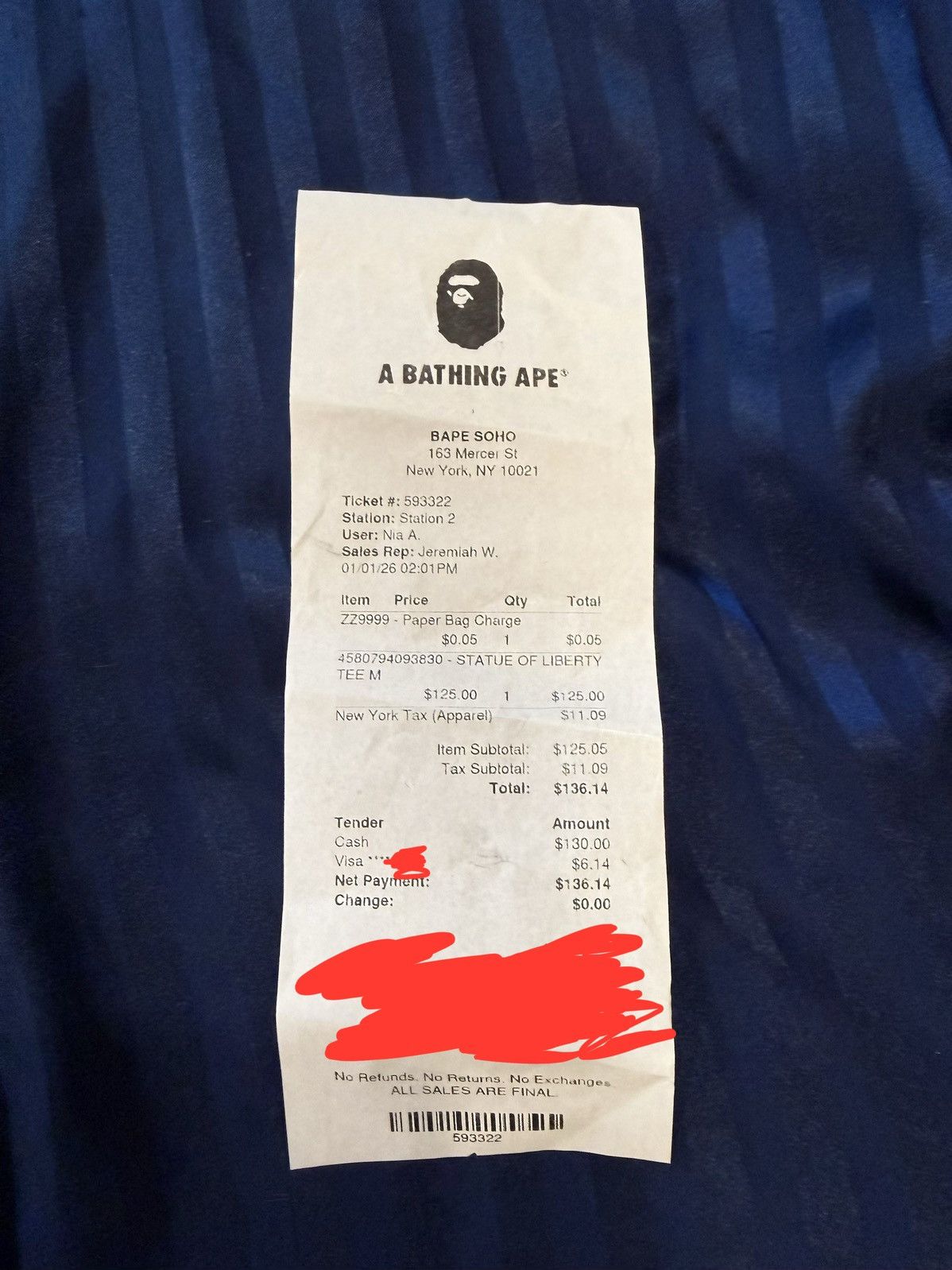 Bape BAPE Statue Of Liberty Tee Navy Size US M / EU 48-50 / 2 - 6 Thumbnail