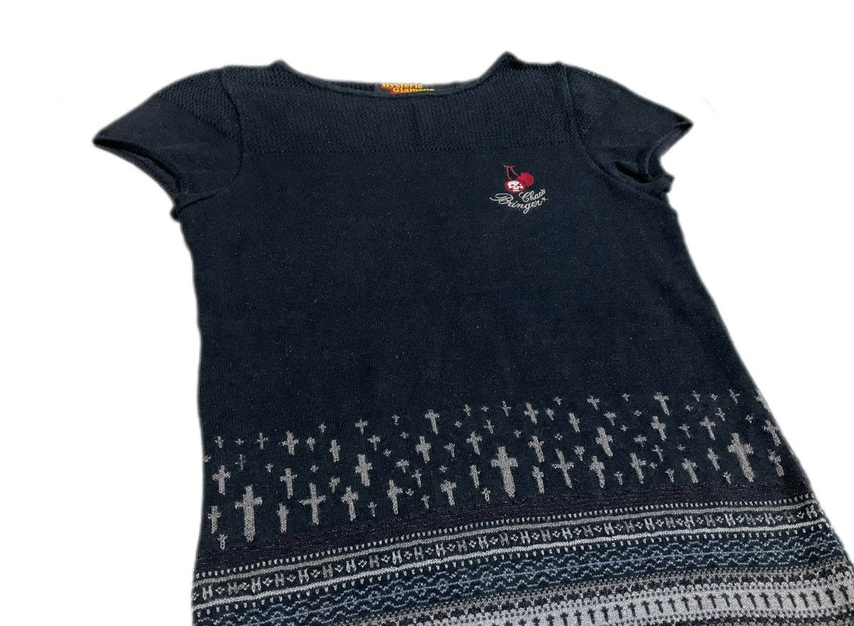 Hysteric Glamour × If Six Was Nine × Japanese Brand 🔥Y2K Archived Hysteric Glamour Skull Cross Frayed Knit Tee Size US XS / EU 42 / 0 - 2 Thumbnail