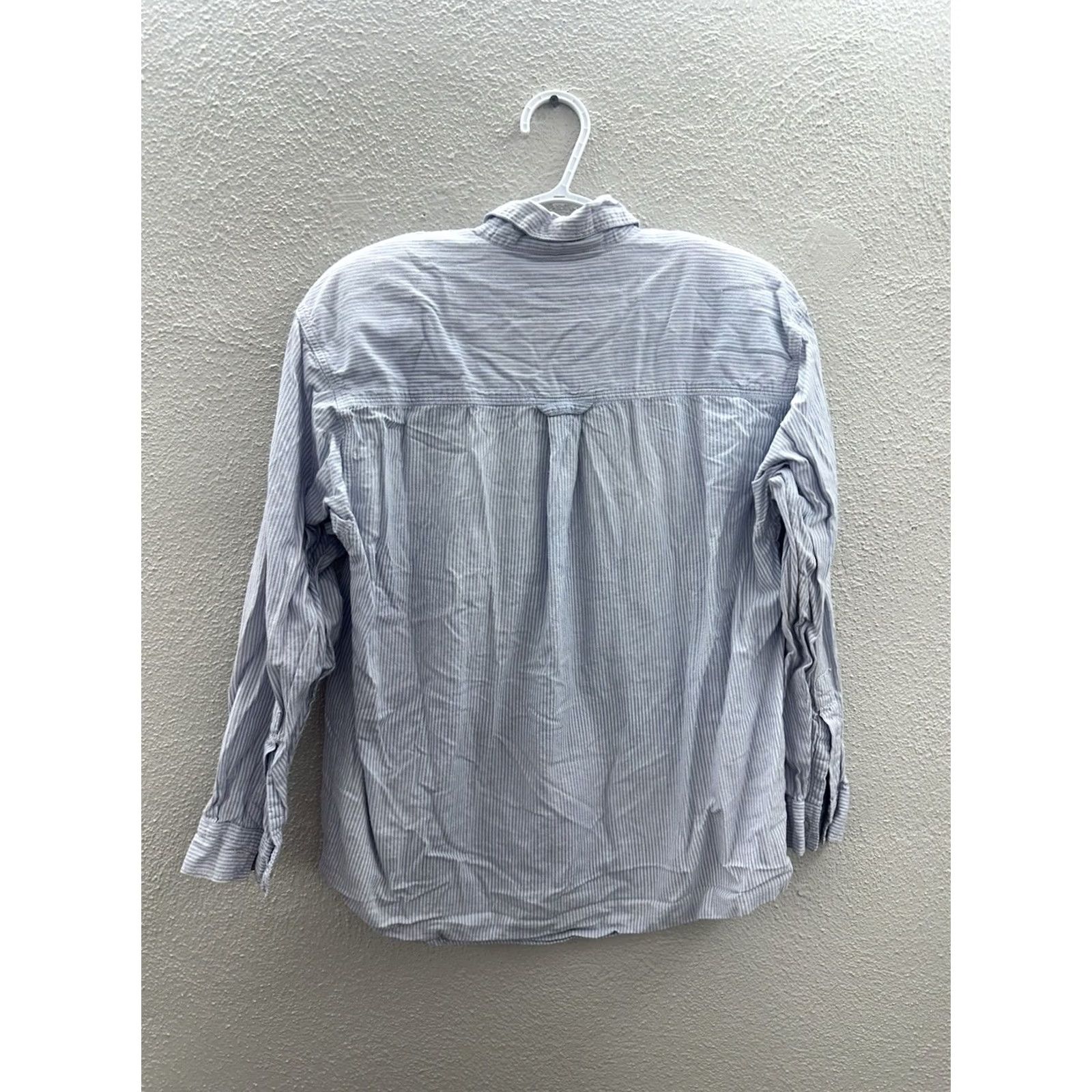 Vintage VINTAGE New York Aspects Womens Shirt Medium Blue Striped Button-Up Long Sleeve VTG Size M / US 6-8 / IT 42-44 - 7 Thumbnail