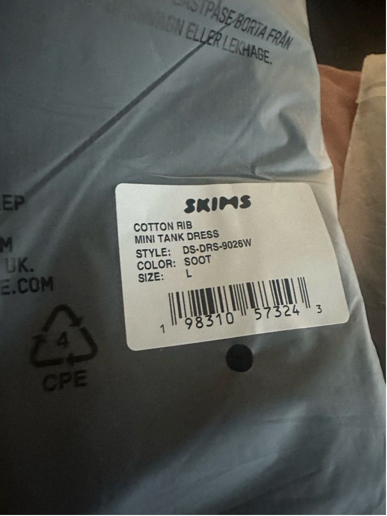 SKIMS NiB Skims Cotton Rib mini tank dress size large in soot Size L / US 10 / IT 46 - 5 Thumbnail