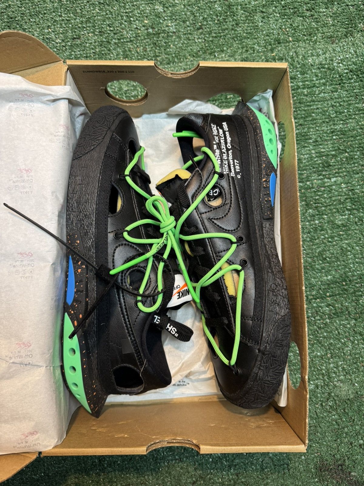 Nike Nike Blazer Low Off White Black Electro Green Size 8.5 Size US 8.5 / EU 41-42 - 11 Thumbnail