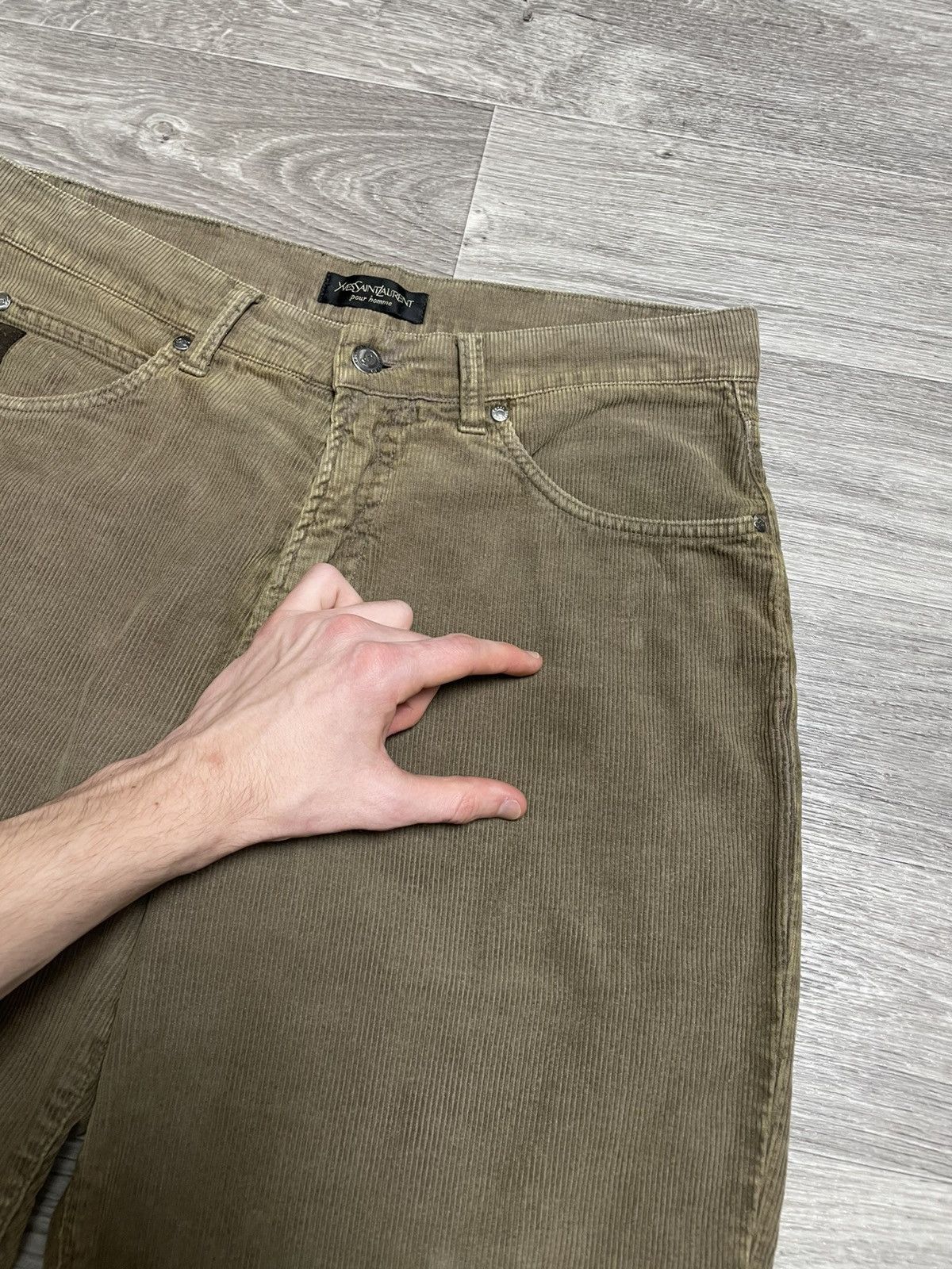 Yves Saint Laurent Vintage Yves Saint Laurent YSL Baige Corduroy Velvet Pants Size US 34 / EU 50 - 6 Thumbnail