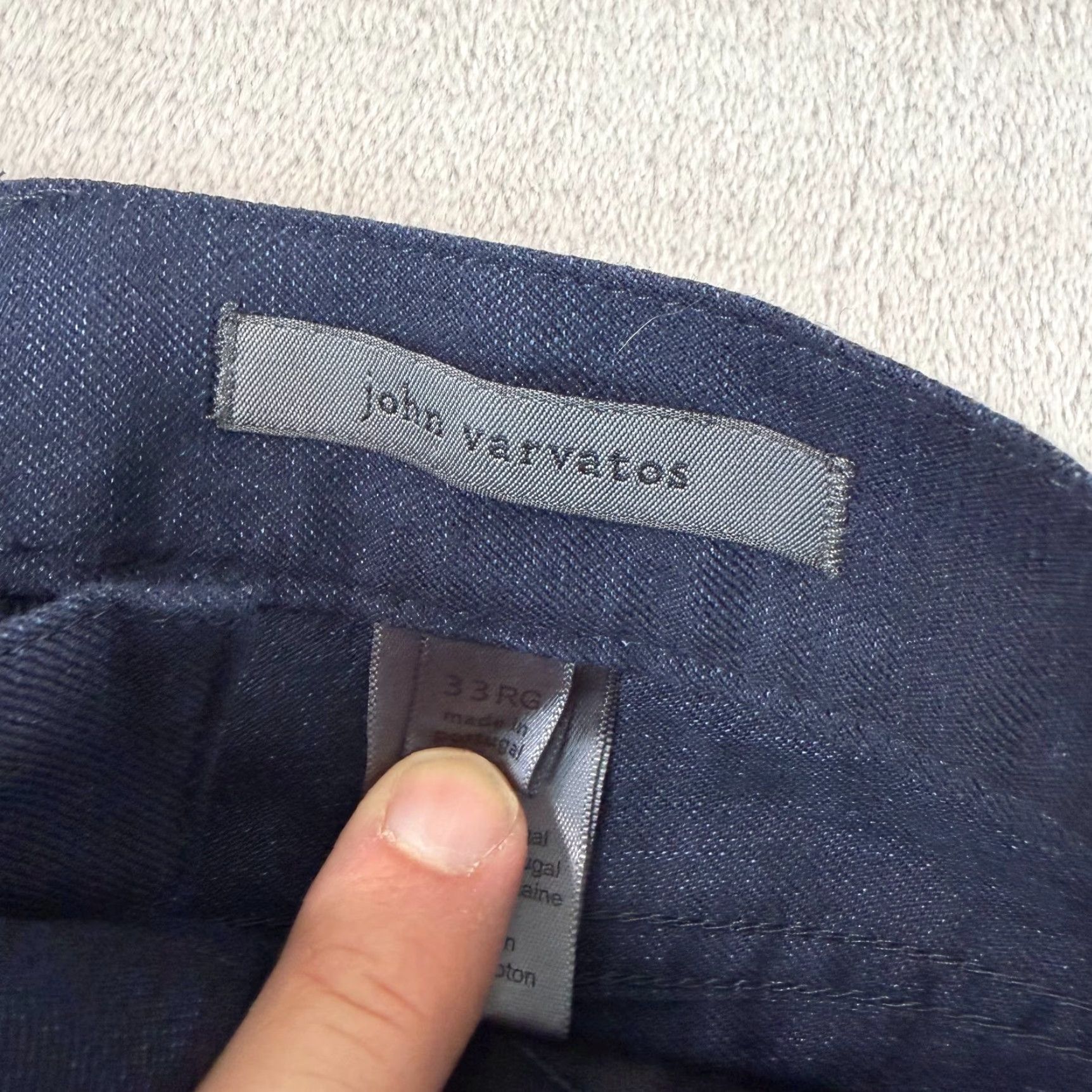 John Varvatos VINTAGE John Varvatos Collection Pants Men 33x31 Blue Wool Linen Blend Dress Pants Casual Formal Workwear Smashboard Size US 33 - 2 Thumbnail