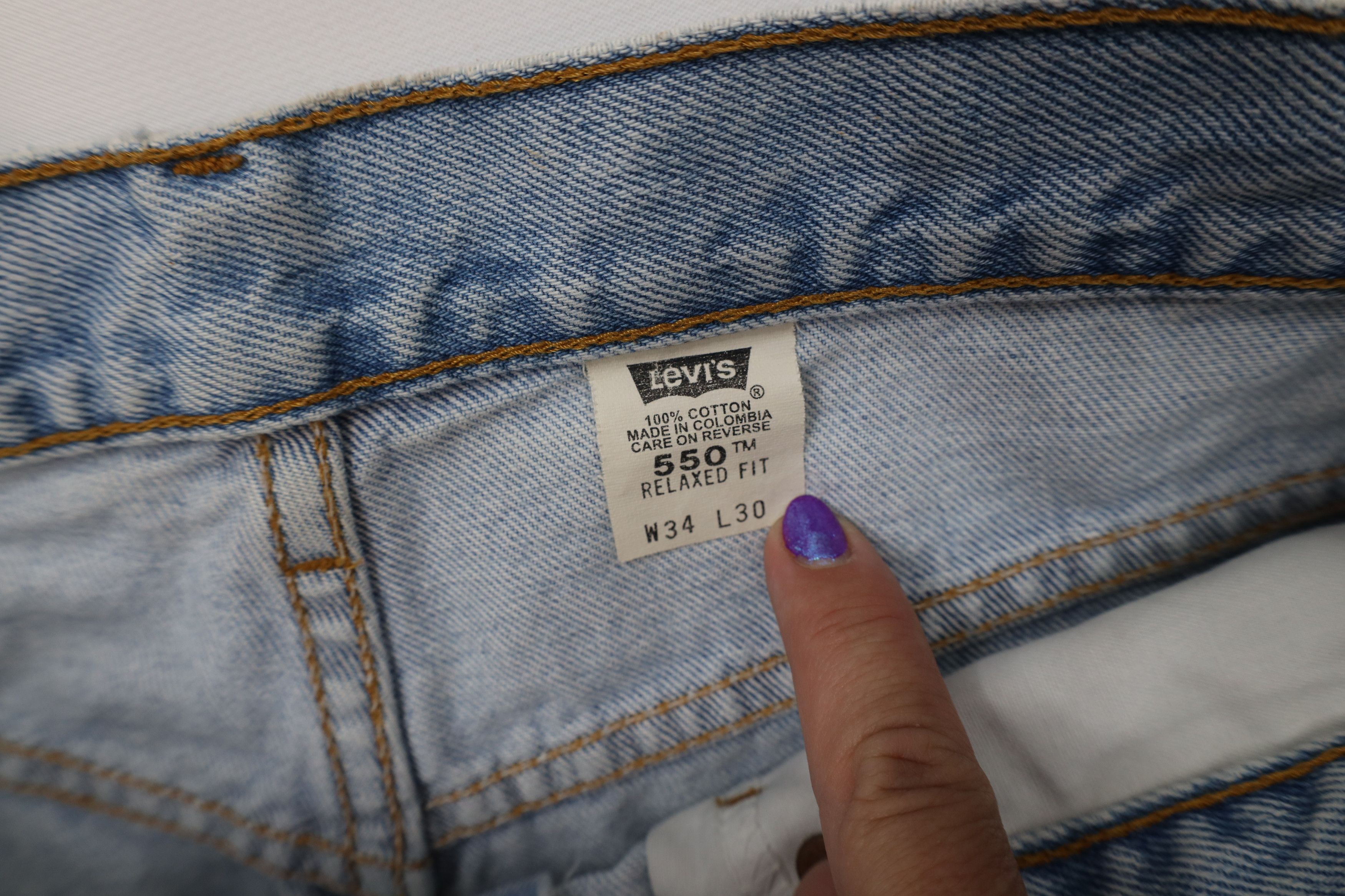 Levi's Vintage Y2K 2000 Levis 550 Relaxed Fit Denim Jeans Blue Size US 34 / EU 50 - 10 Thumbnail